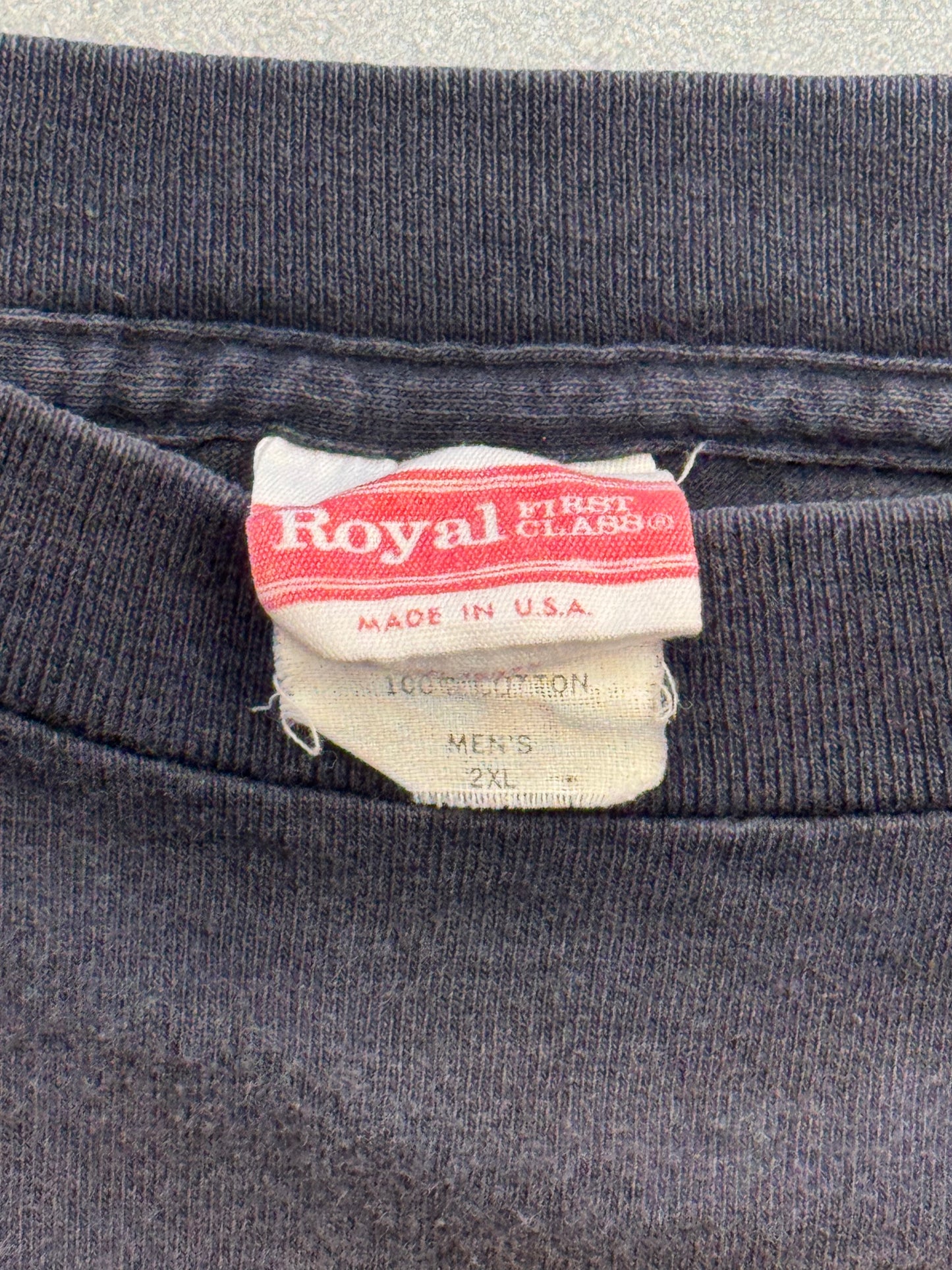 1988 WILD BREED HARLEY DAVIDSON, LONDON 3D EMBLEM TEE (ROYAL FIRST CLASS  TAG)