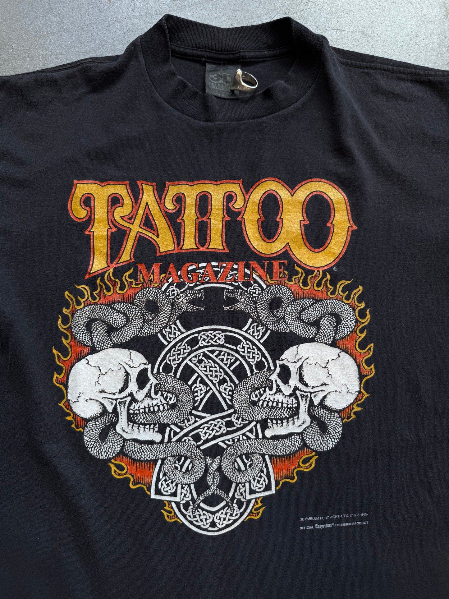 1993 3D EMBLEM EASYRIDERS TATTOO MAGAZINE TEE (3D EMBLEM TAG)