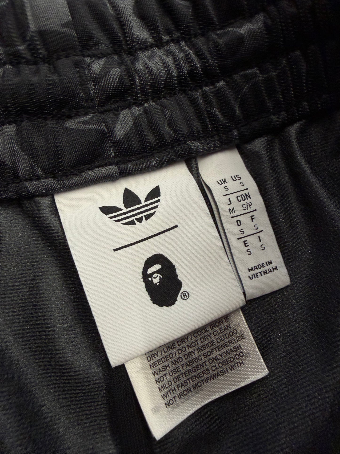 BAPE X ADIDAS ALL OVER PRINT TRACK PANTS - BLACK/RED (S) (NEW)