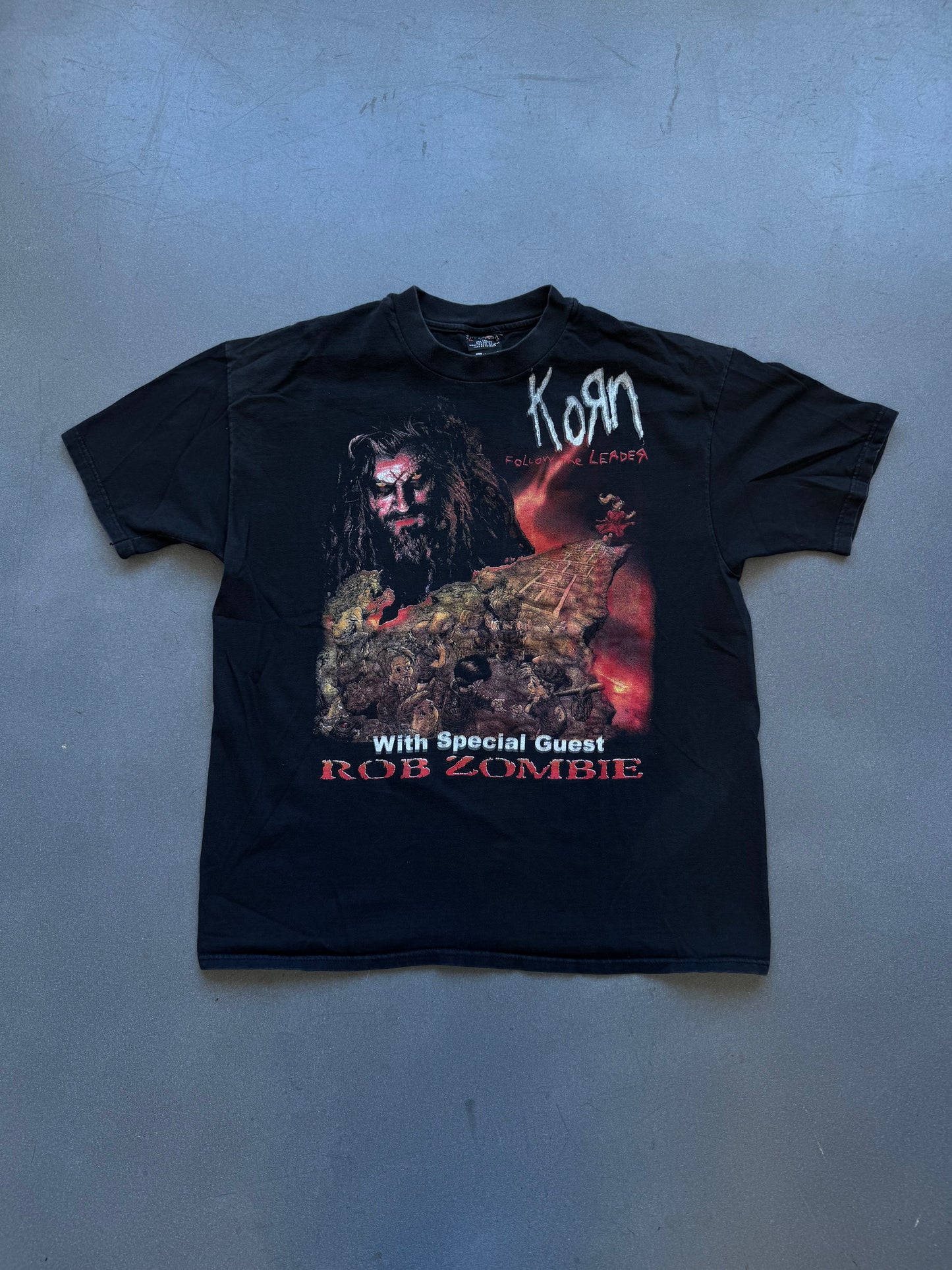 1999 KORN ROB ZOMBIE BOOTLEG TOUR TEE (HARLEY HANES TAG)