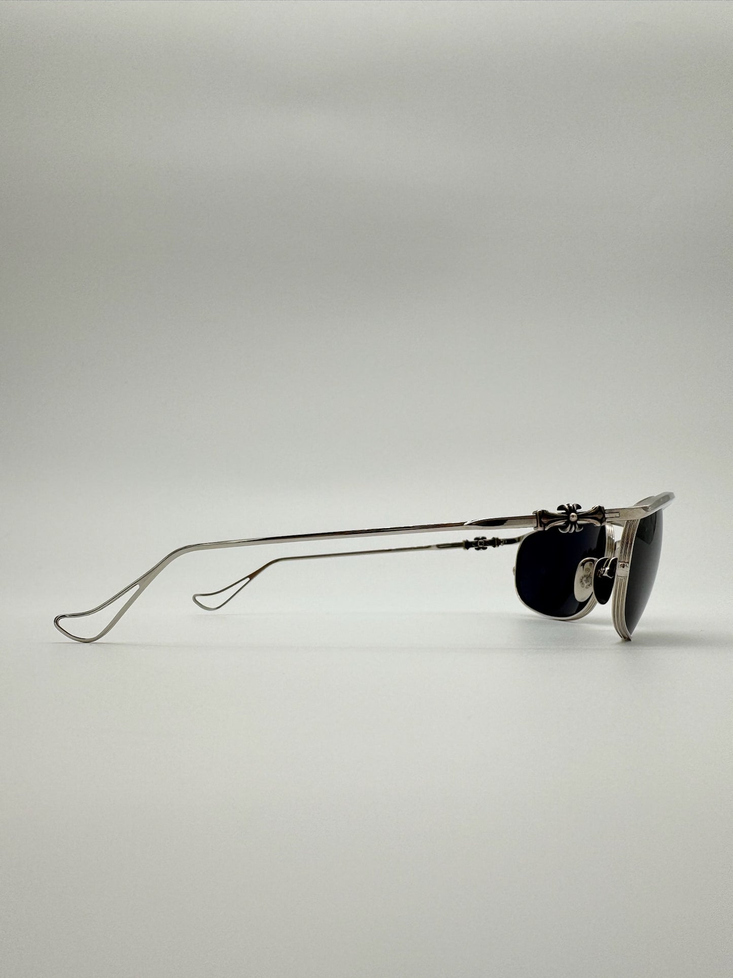 CHROME HEARTS INSTAOUNCE SILVER SUNGLASSES WITH CASE