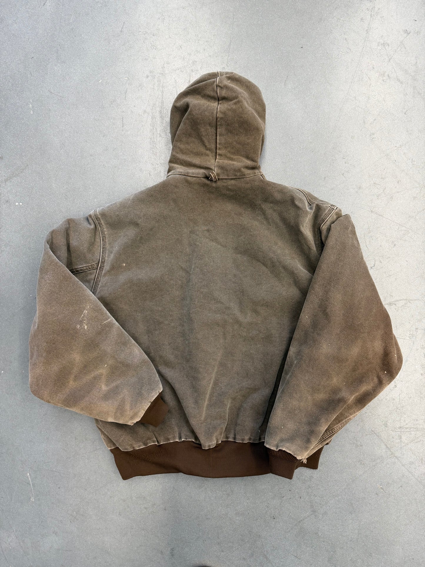 80'S CARHARTT INSULATED CANVAS HOODIE - GREEN (J06CHT 2XL)