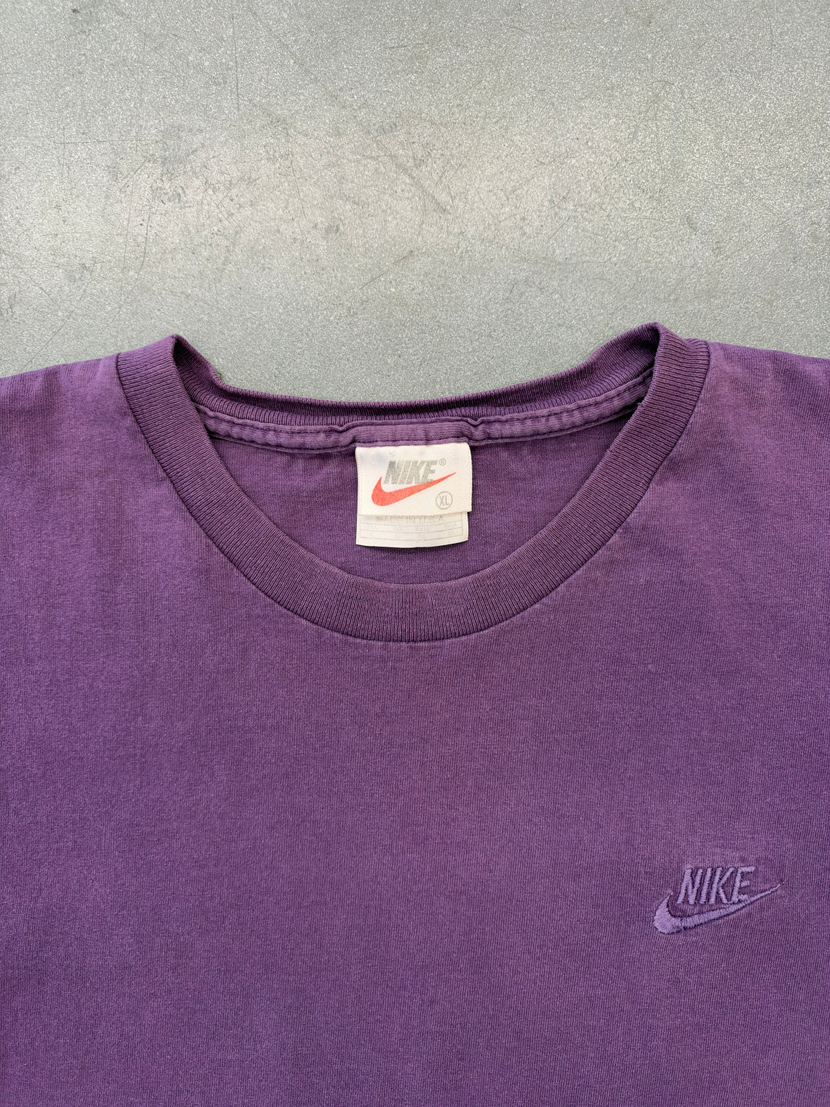 90'S NIKE SPELLOUT SIDE SWOOSH TEE - PURPLE/PURPLE (WHITE NIKE TAG)