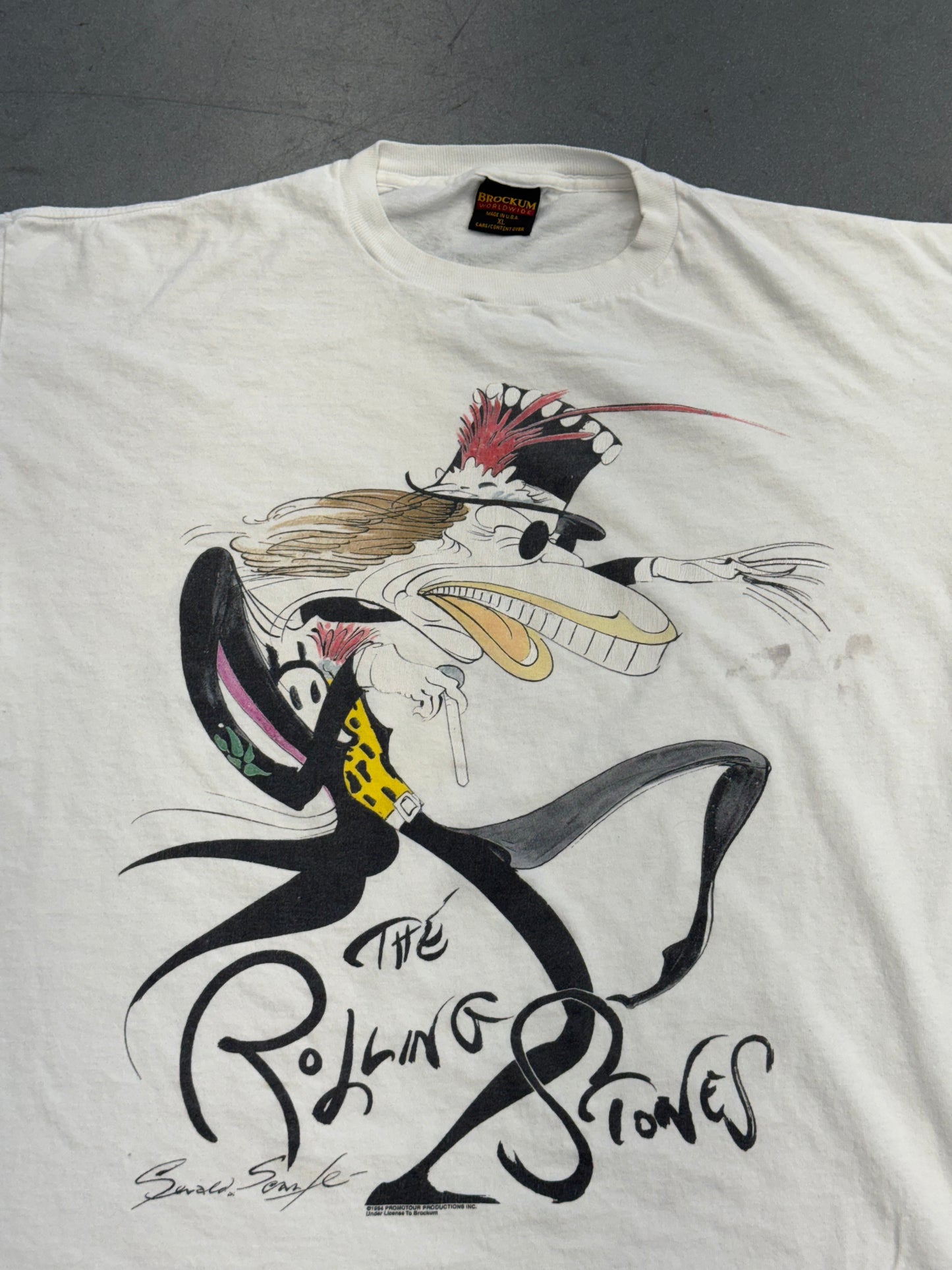 1994 ROLLING STONES VOODOO LOUNGE GERALD SCARFE TEE (BROCKUM TAG)