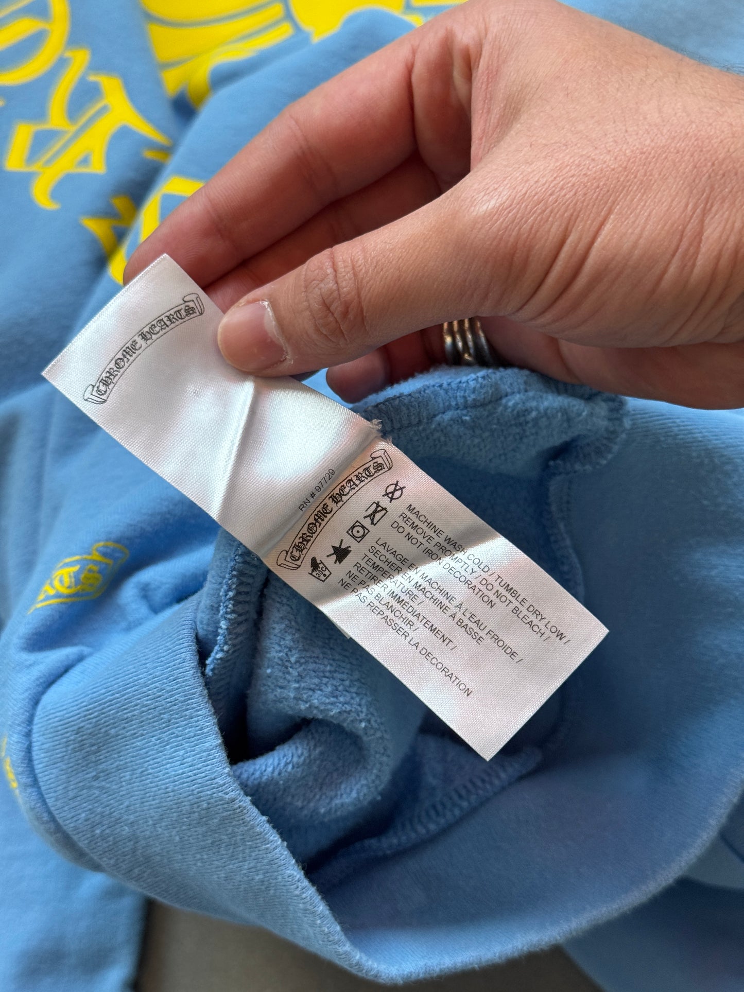 CHROME HEARTS DRAKE CERTIFIED LOVER BOY PULLOVER HOODIE - BLUE