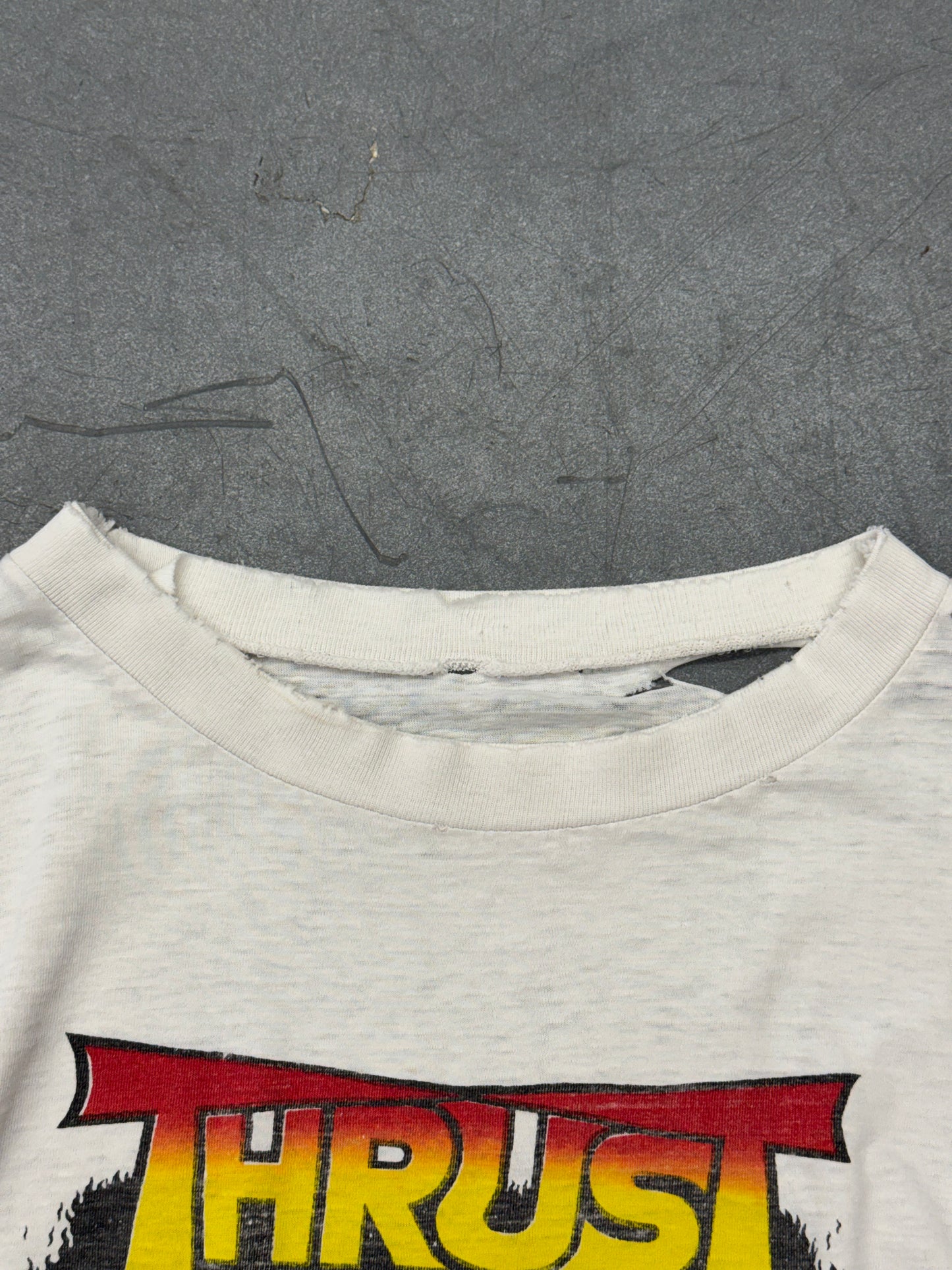 80S THRUST IS GETTING CLOSER DISTRESSED TEE (PULLED TAG)