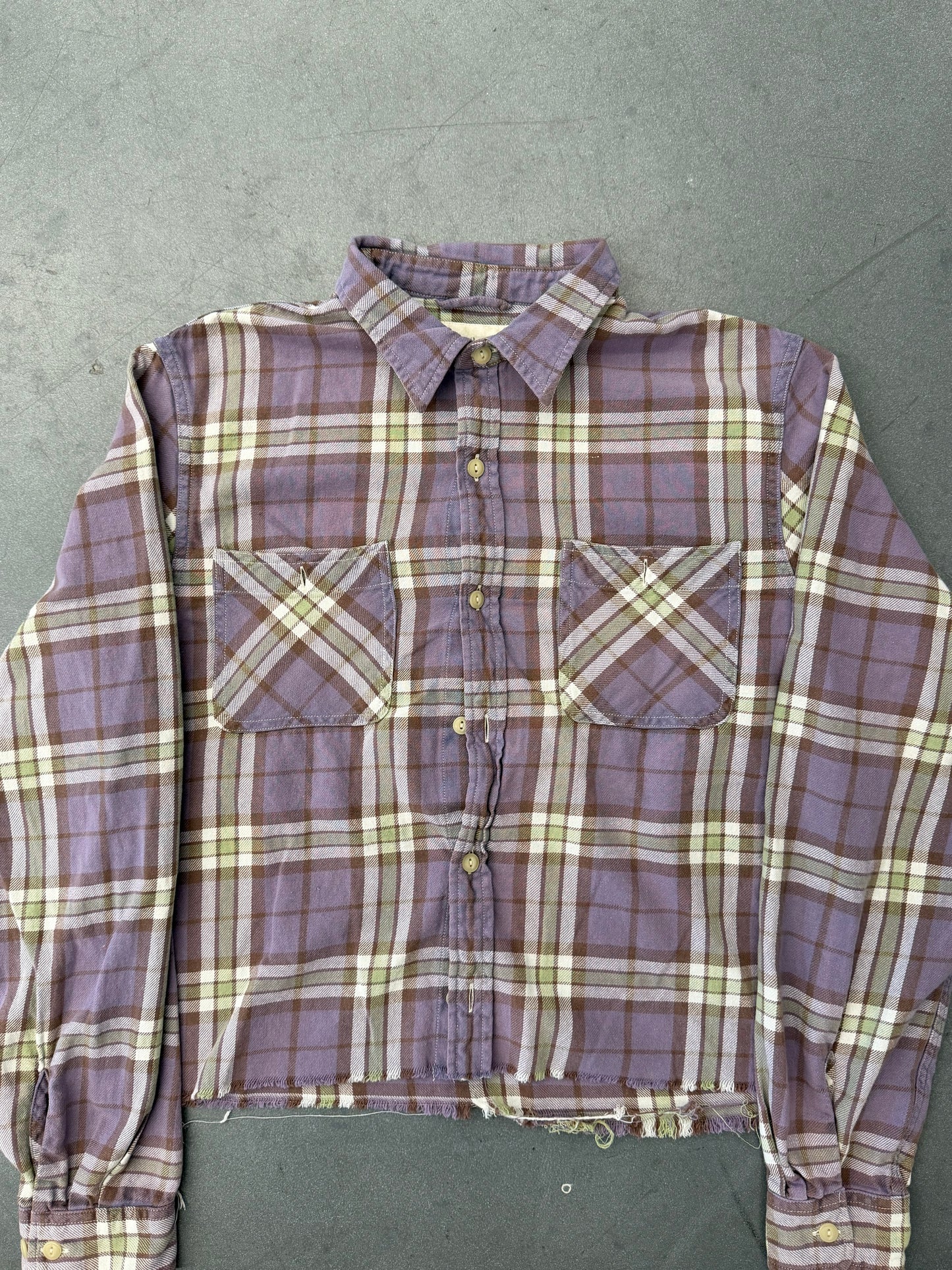 VINTAGE DENIM & SUPPLY RALPH LAUREN FLANNEL CROPPED SHIRT
