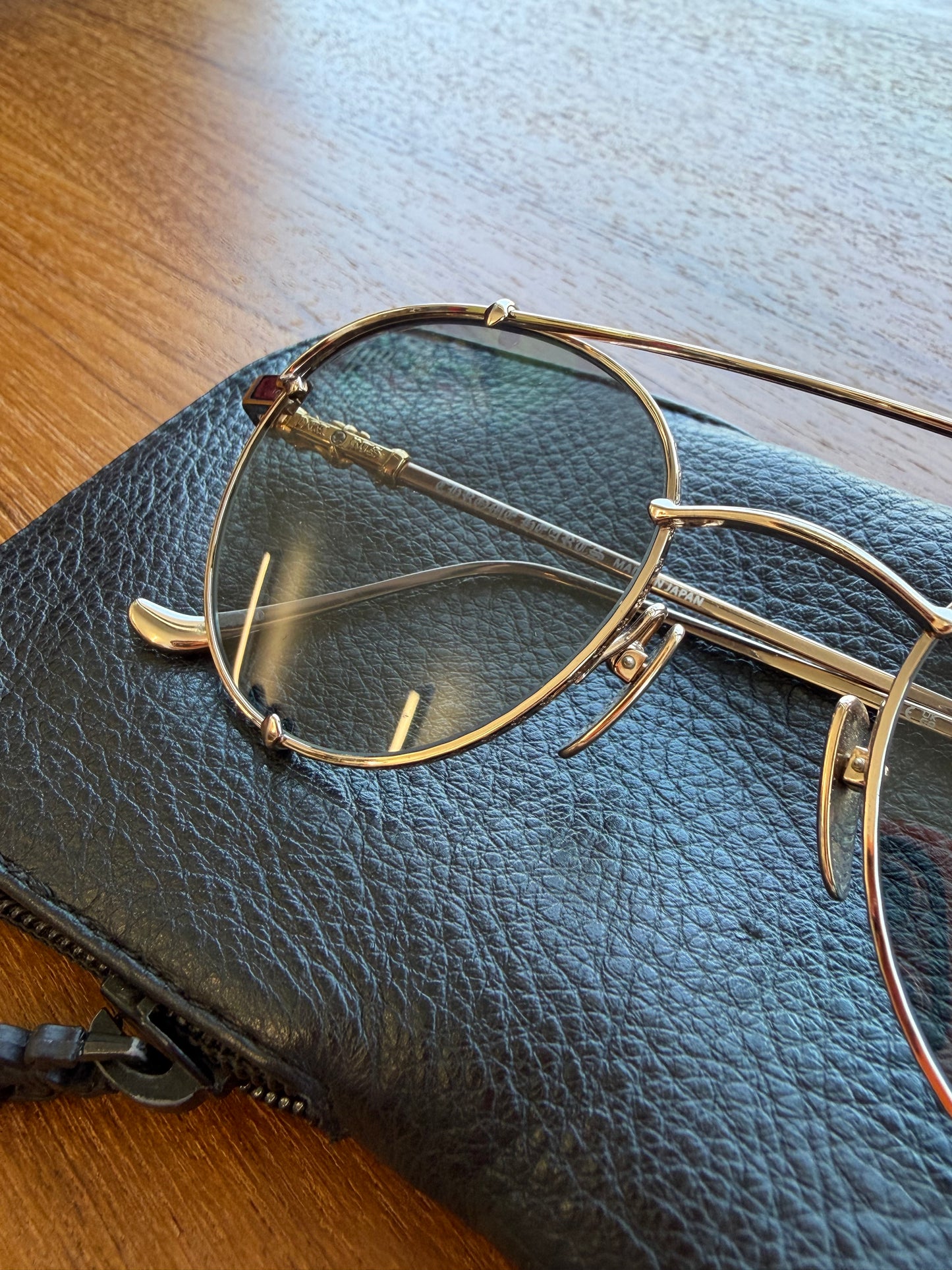 CHROME HEARTS ORALGAMI DOUBLE BRIDGE GOLD SUNGLASSES (PRE-OWNED WITH CASE)