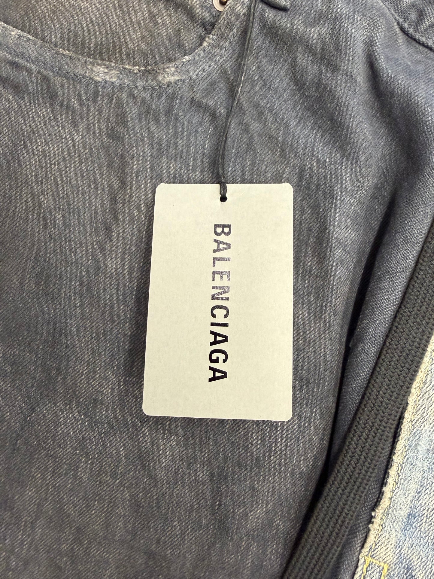 BALENCIAGA FIFTY-FIFTY JEANS BLACK/MEDIUM WASH - NWT