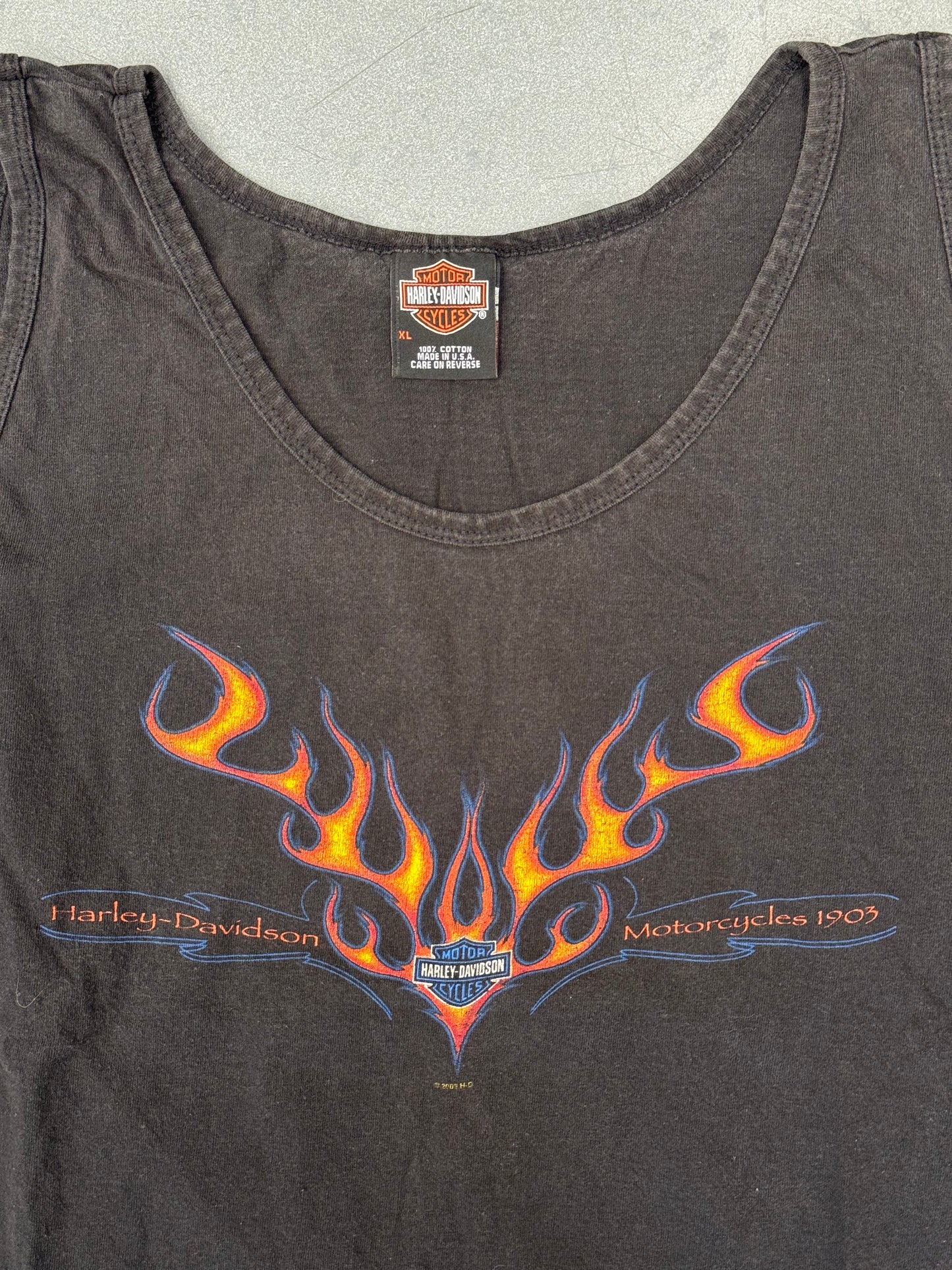 2003 HARLEY-DAVIDSON HOLLINGSSOWRTH ST. AUGUSTINE, FLORIDA GATOR ON BIKE TEE (HARLEY TAG)