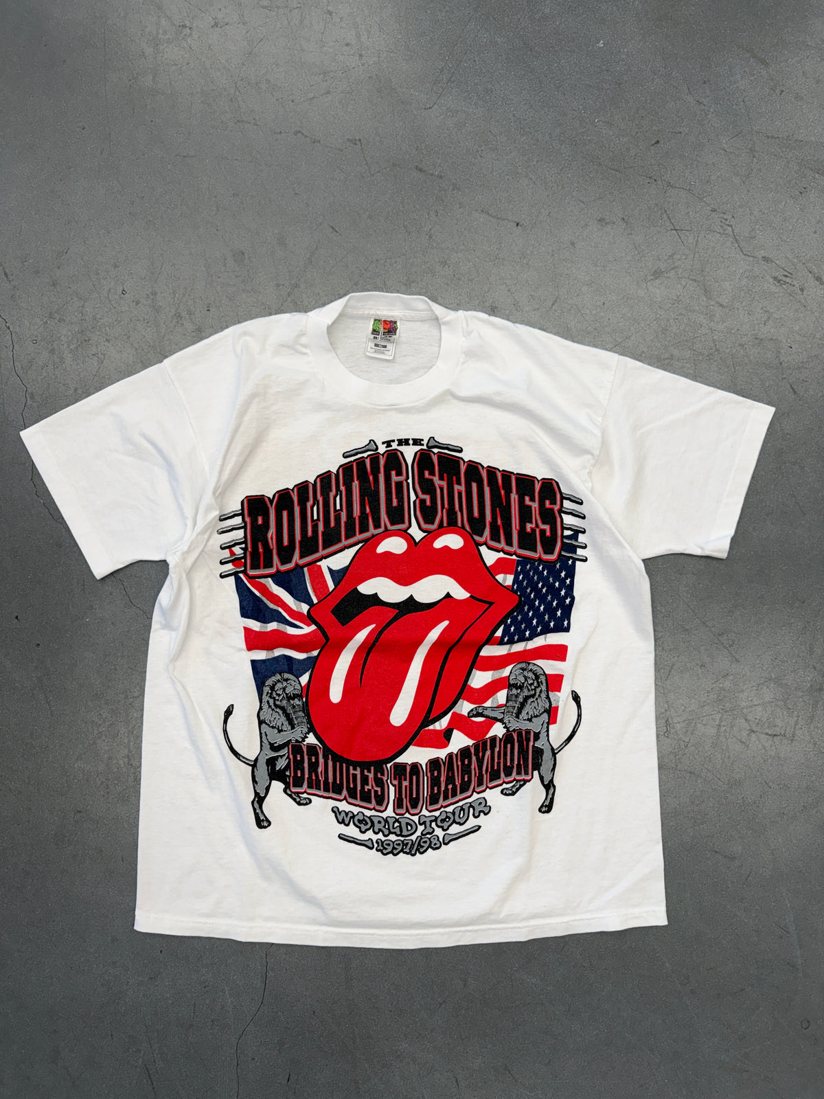 1998 THE ROLLING STONES BRIDGES TO BABYLON WORLD TOUR TEE (FOTL TAG)