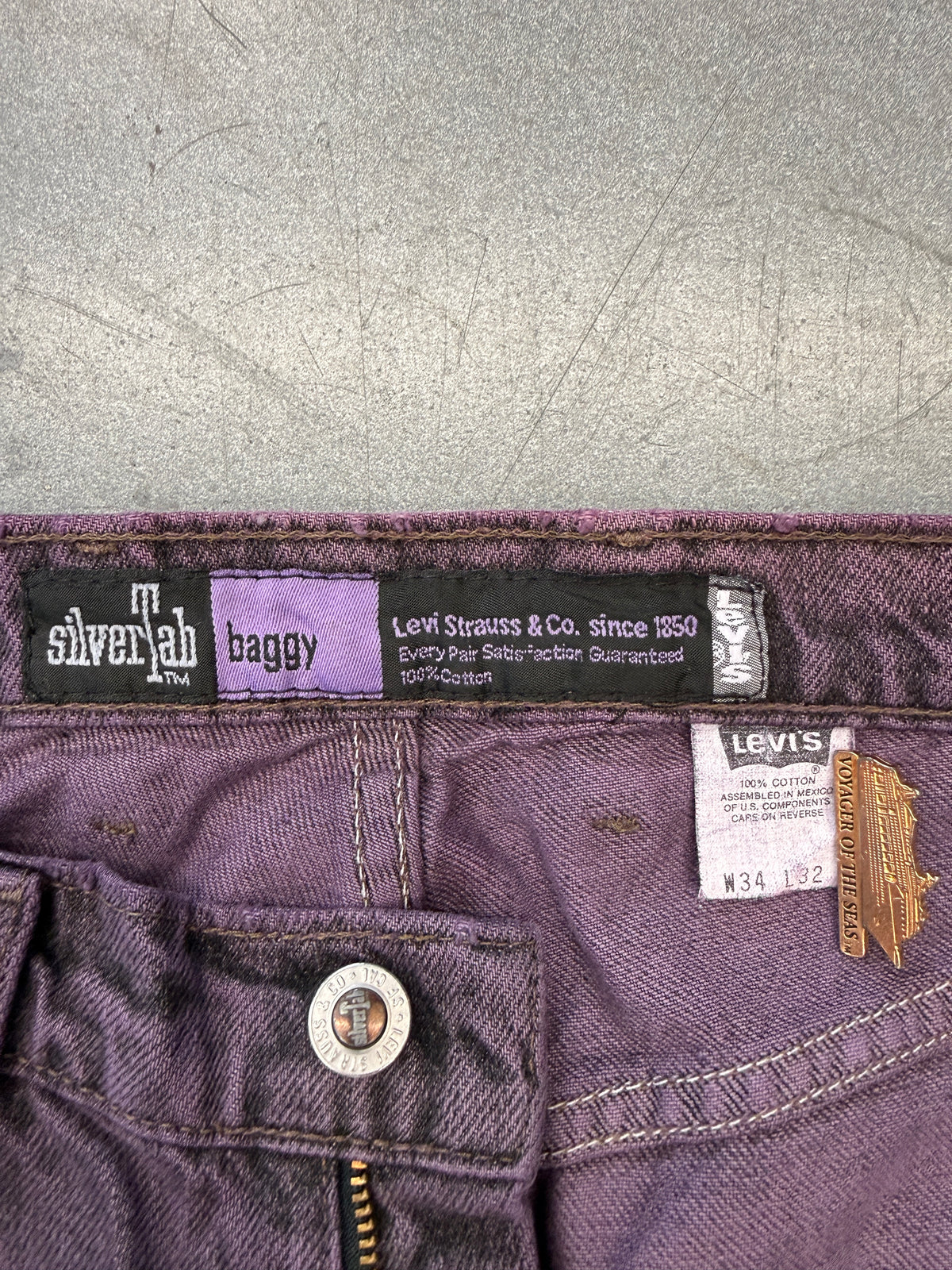 90S LEVI'S SILVERTAB BAGGY JEANS - PURPLE DYE (34X32)