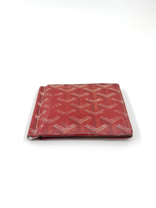 GOYARD SAINT THOMAS BILL FOLD WALLET + MONEY CLIP - RED
