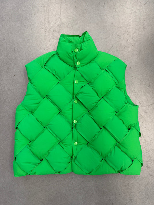BOTTEGA VENETA INTRECCIATO WEAVE VEST - GREEN