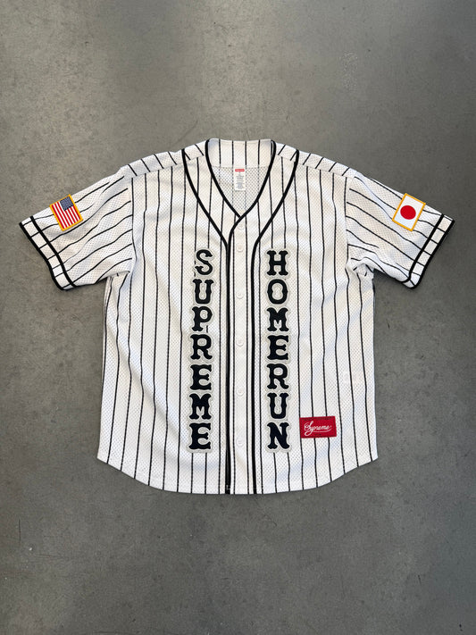 SS25 SUPREME HOMERUN BASEBALL JERSEY WHITE