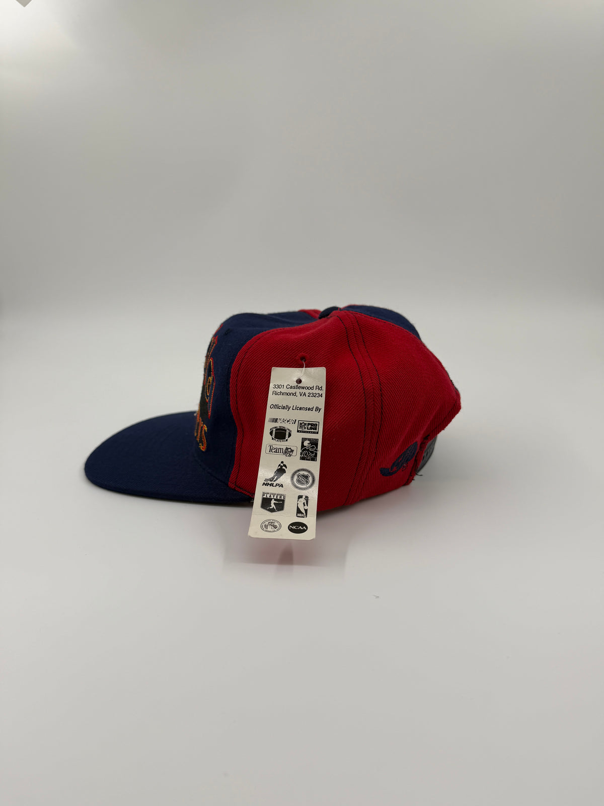 90'S AJD FLORIDA PANTHERS STITCHED OUTLINE LOGO SNAPBACK (RED/NAVY) (AJD TAG) (NWT)
