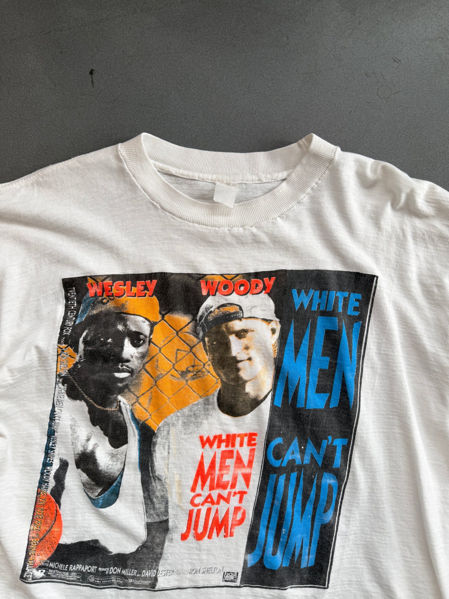 1992 WHITE MEN CAN'T JUMP BOOTLEG RAP STYLE TEE (FADED TAG)