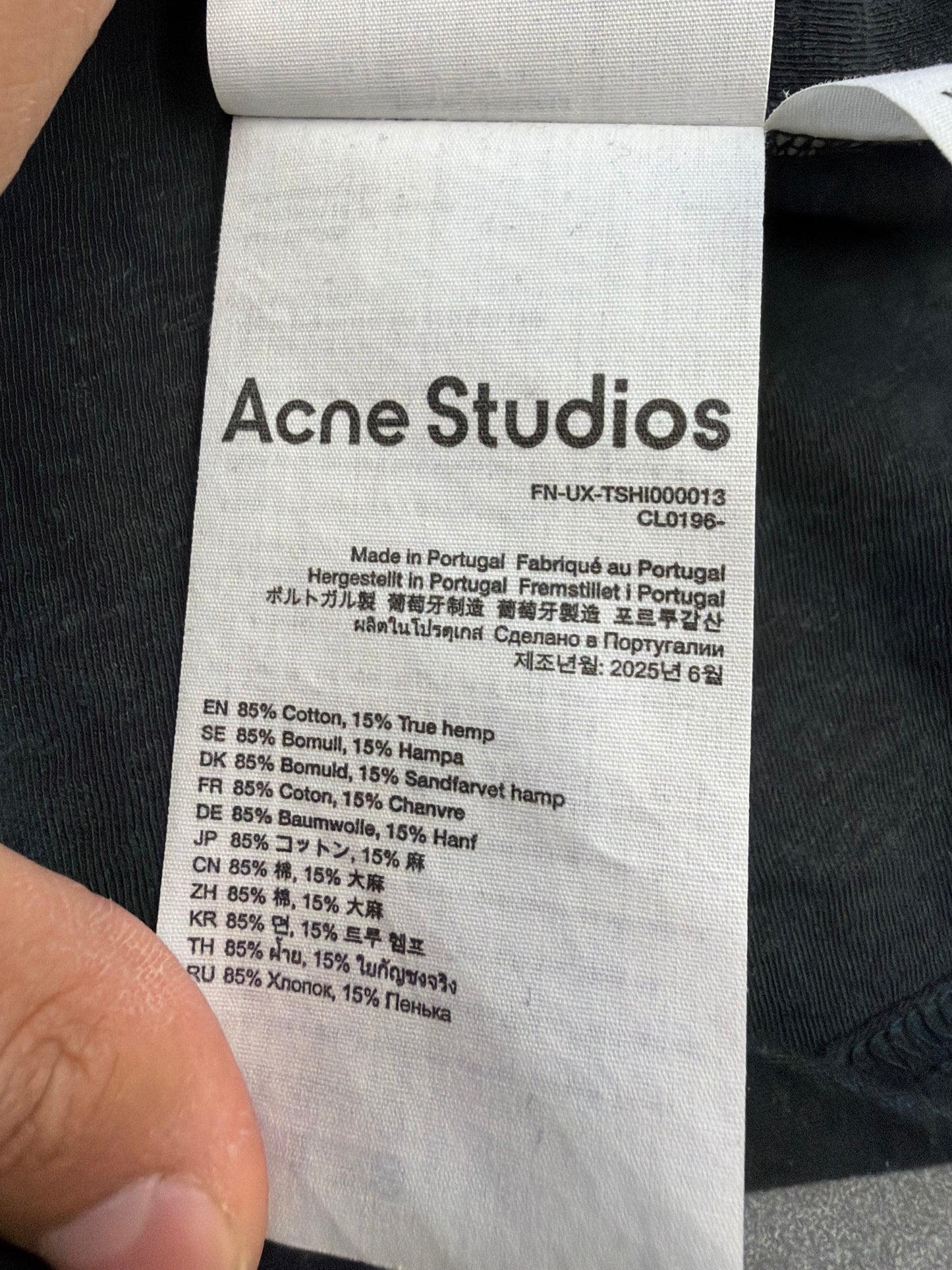 ACNE STUDIOS STOCKHOLM 1996 FADED BLACK TEE