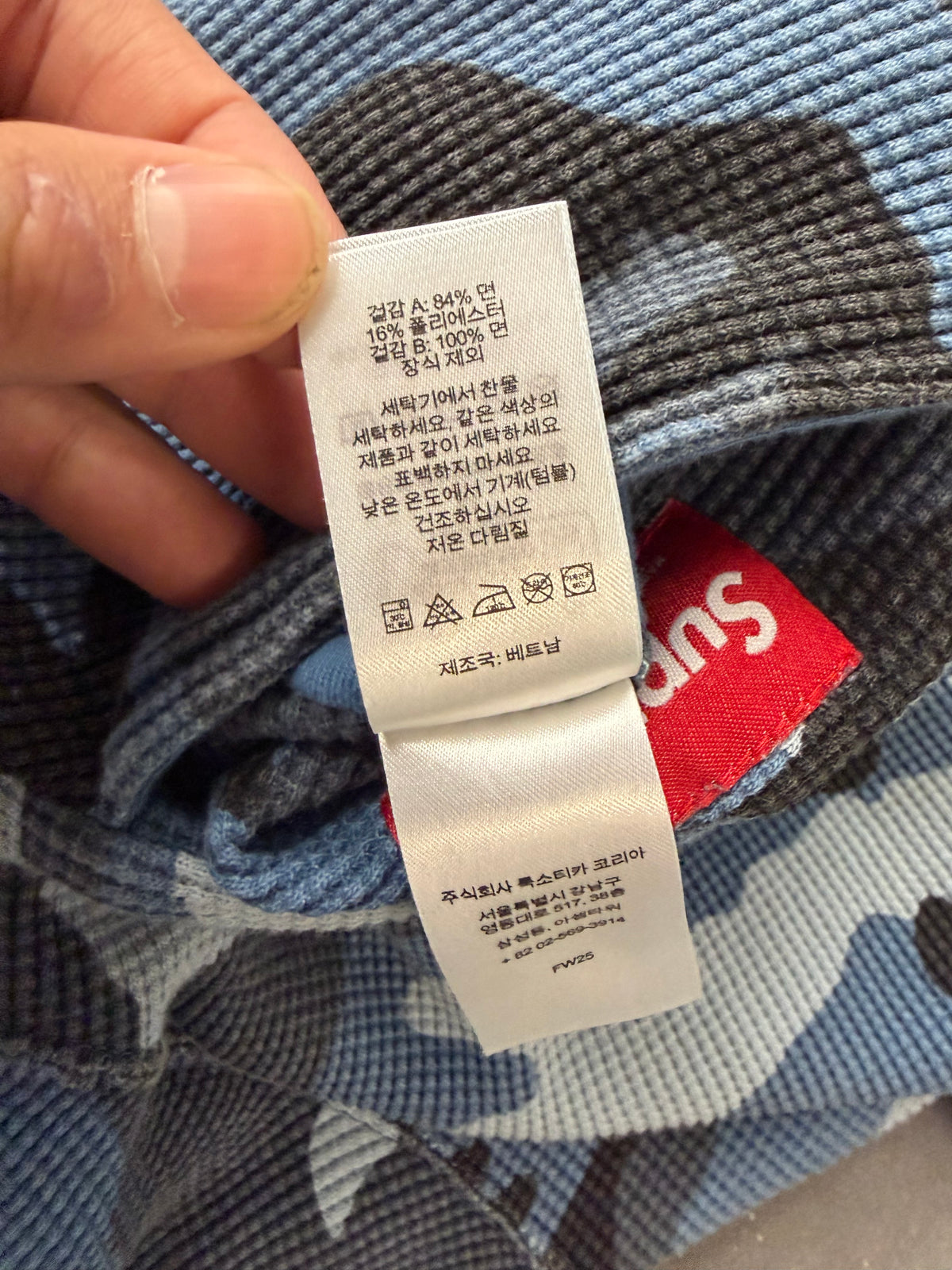 FW25 SUPREME REVERSIBLE WORK ZIP UP HOODED SWEATSHIRT - NAVY
