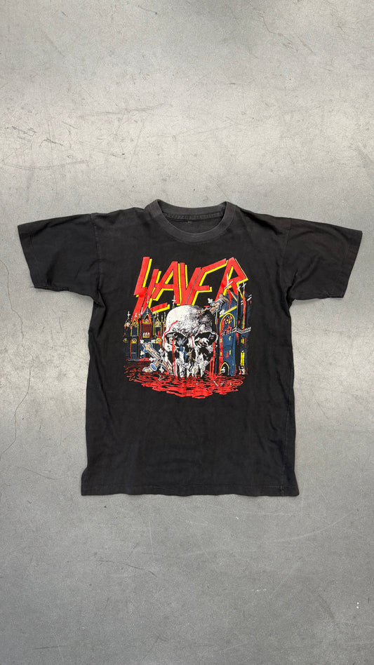 1988 SLAYER WORLD SACRIFICE TOUR TEST PRINT TEE (PULLED TAG)
