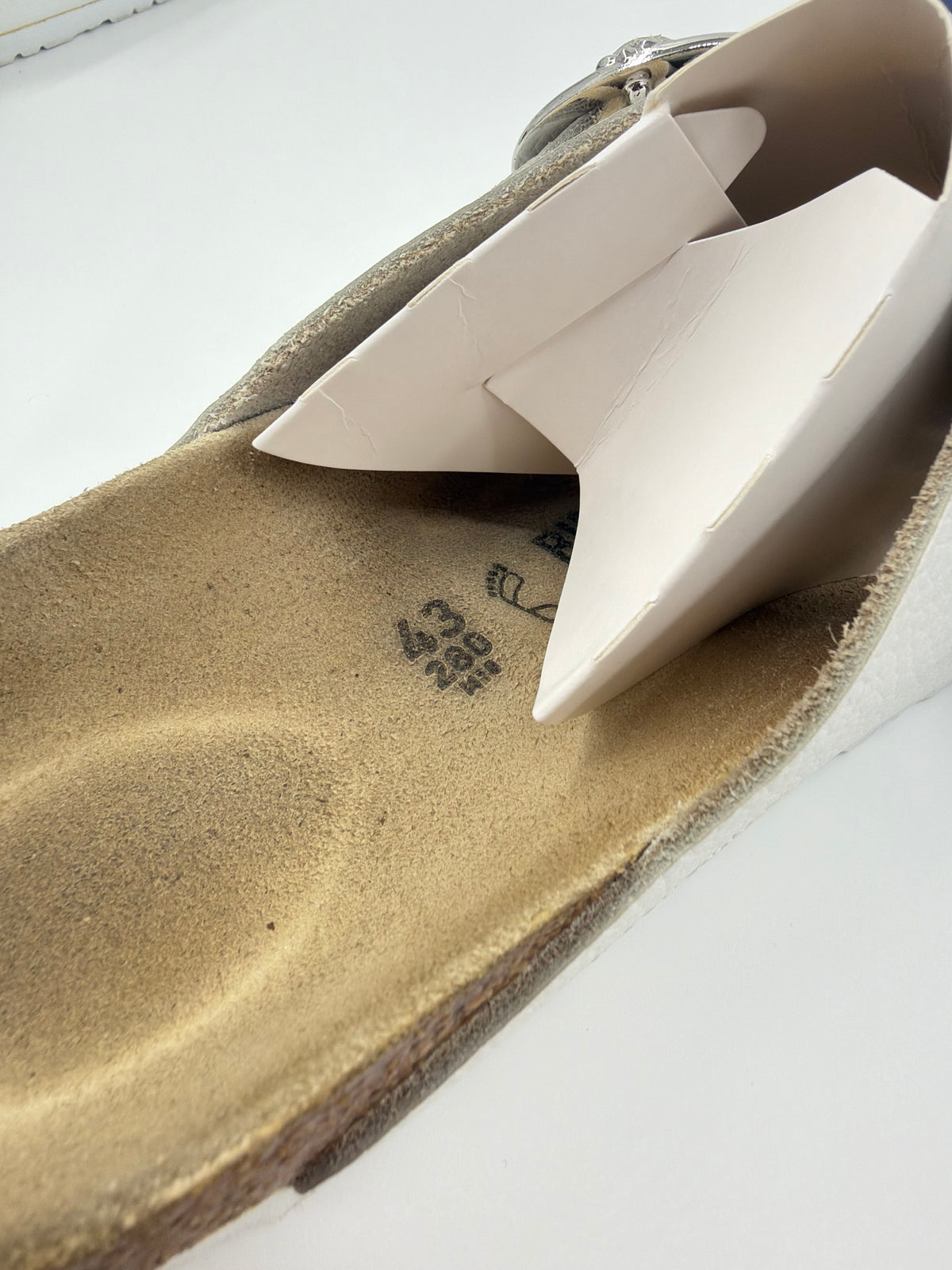 CHROME HEARTS BIRKENSTOCK ARIZONA WHITE LEATHER SANDALS (W/ BOX)