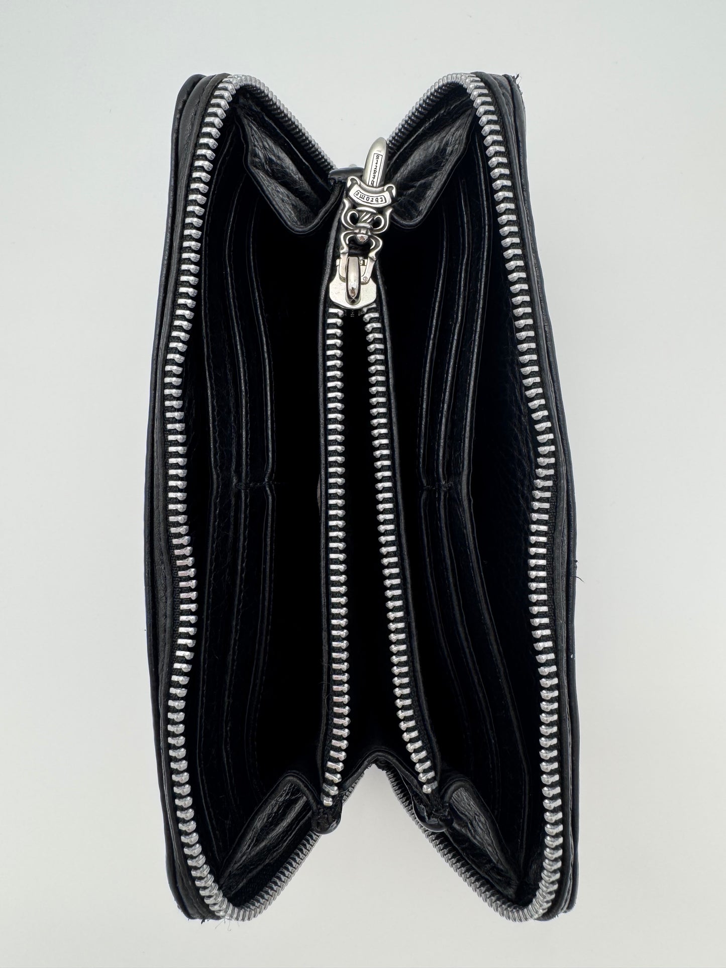 CHROME HEARTS FLEUR PATCH LEATHER LONG WALLET