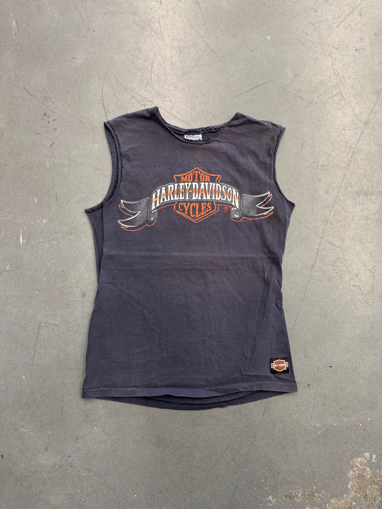 1987 HARLEY-DAVIDSON FT. LADUERDALE FLORIDA CUT-OFF TEE (HANES BEEFY TAG)