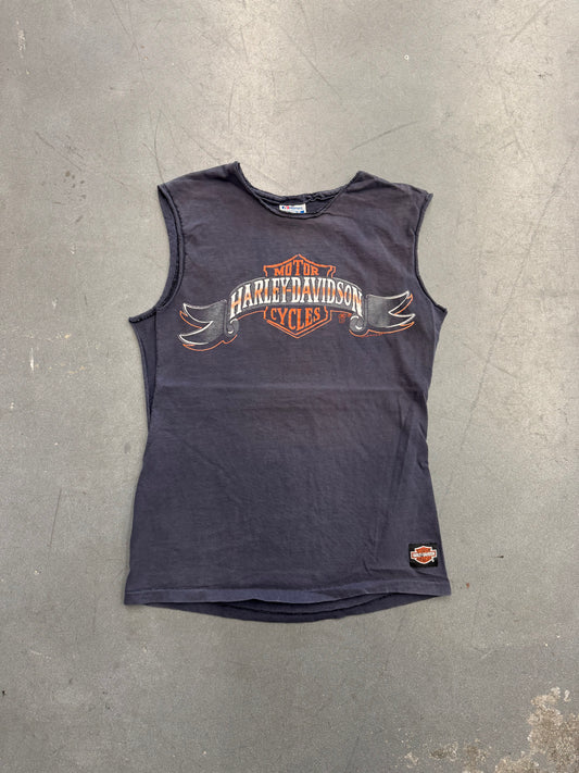 1987 HARLEY-DAVIDSON FT. LADUERDALE FLORIDA CUT-OFF TEE (HANES BEEFY TAG)