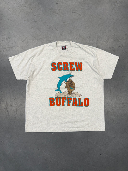 90S MIAMI DOLPHINS "SCREW BUFFALO... AND THEIR FANS TOO!!" TEE (FOTL TAG)