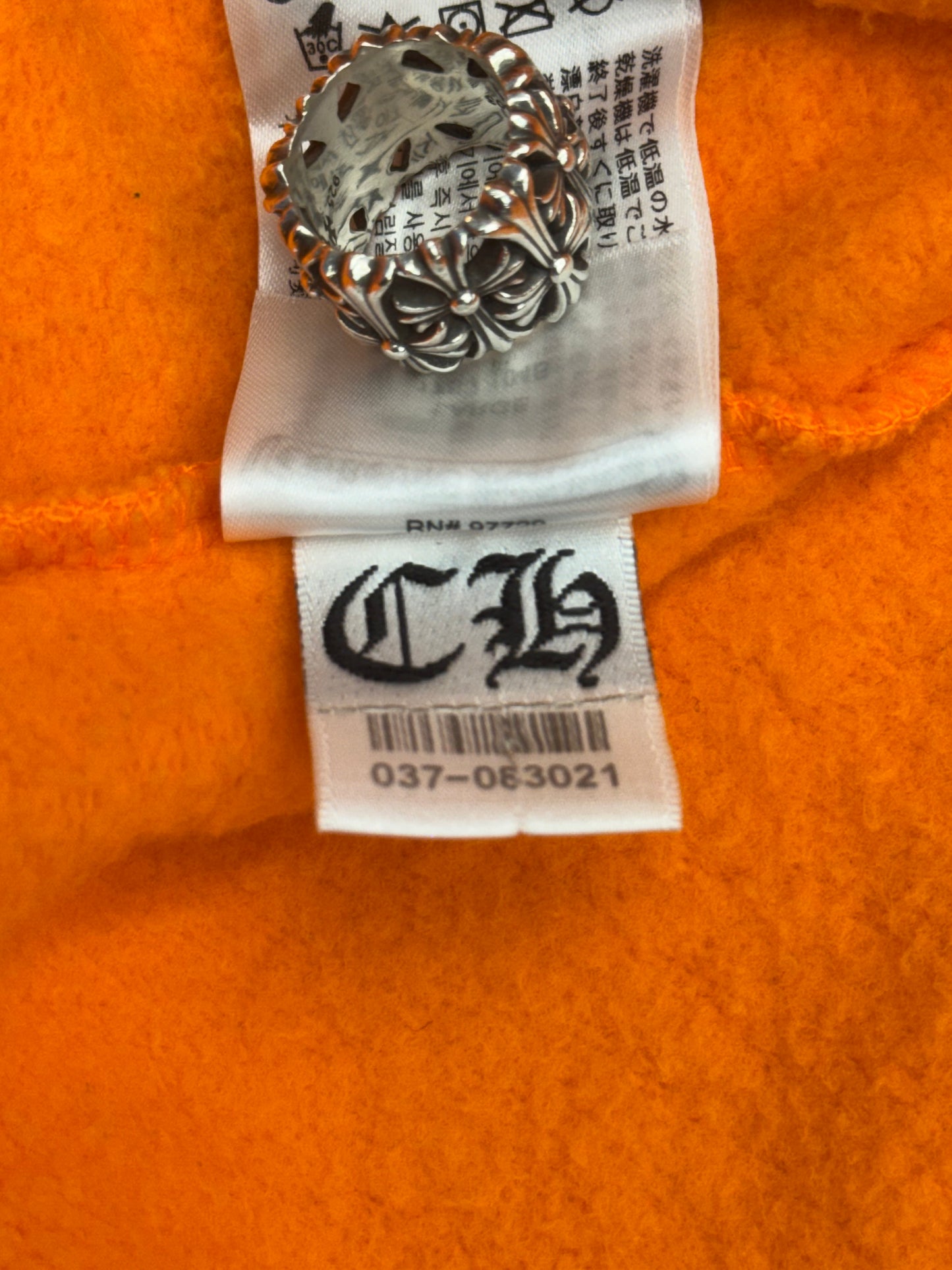 CHROME HEARTS MIAMI EXCLUSIVE FLORAL PULLOVER HOODIE - ORANGE/SILVER
