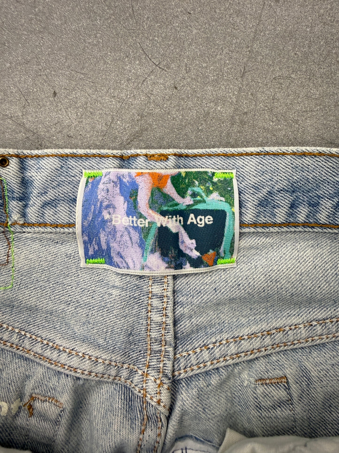 BETTER WITH AGE STERLING REPAIR DENIM TROUSER