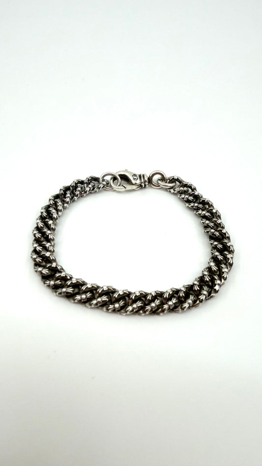 CHROME HEARTS SILVER EXTRA FANCY MINI CUBAN LINK BRACLET