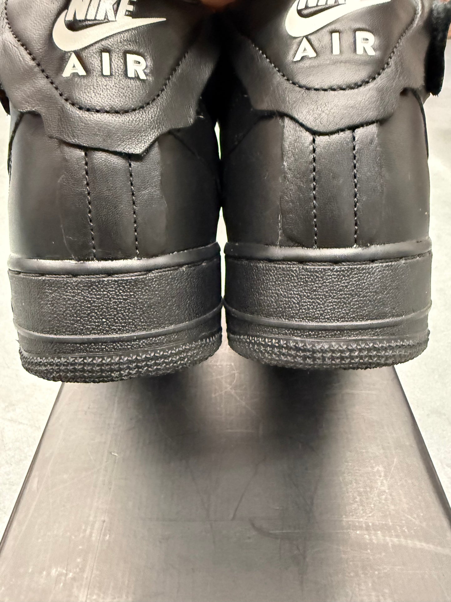 2020 SIZE 12 NIKE AIR FORCE 1 MID CDG COMME DES GARCONS BLACK (PRE-OWNED WITH BOX)