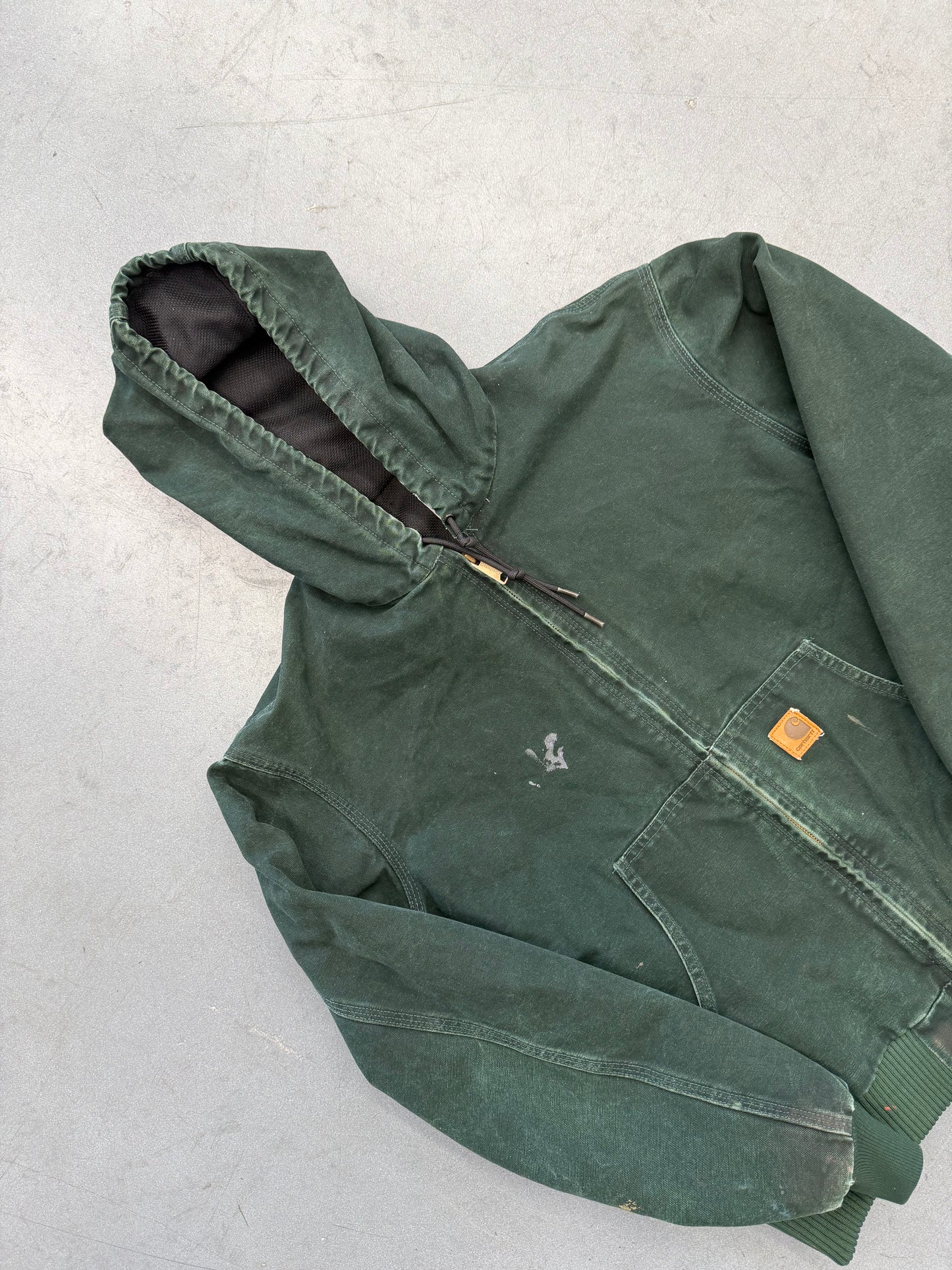 2000'S CARHARTT INSULATED CANVAS HOODIE - DARK GREEN (J160SPC L)