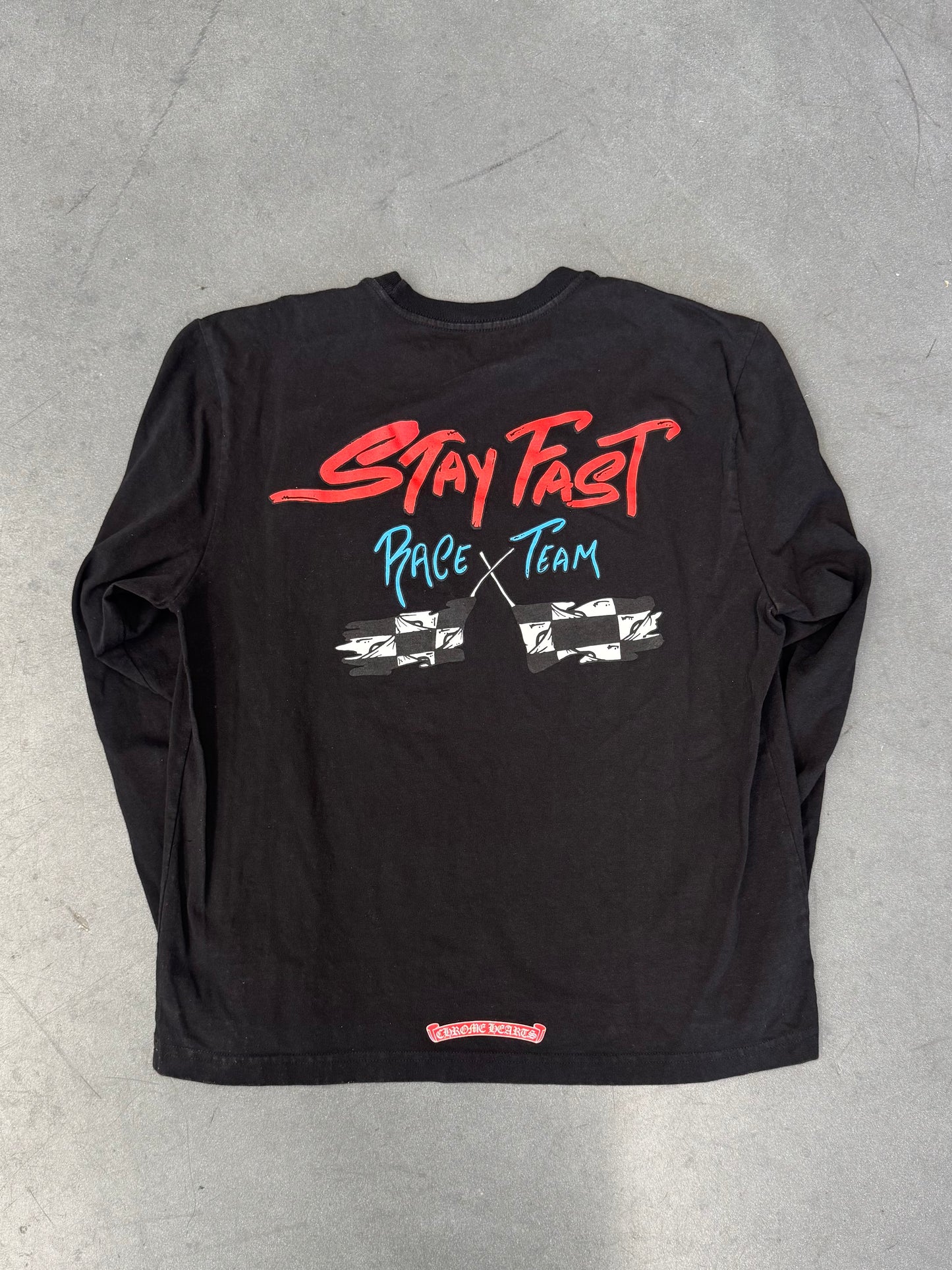 CHROME HEARTS X MATTY BOY "STAY FAST" RACE TEAM LS TEE - BLACK