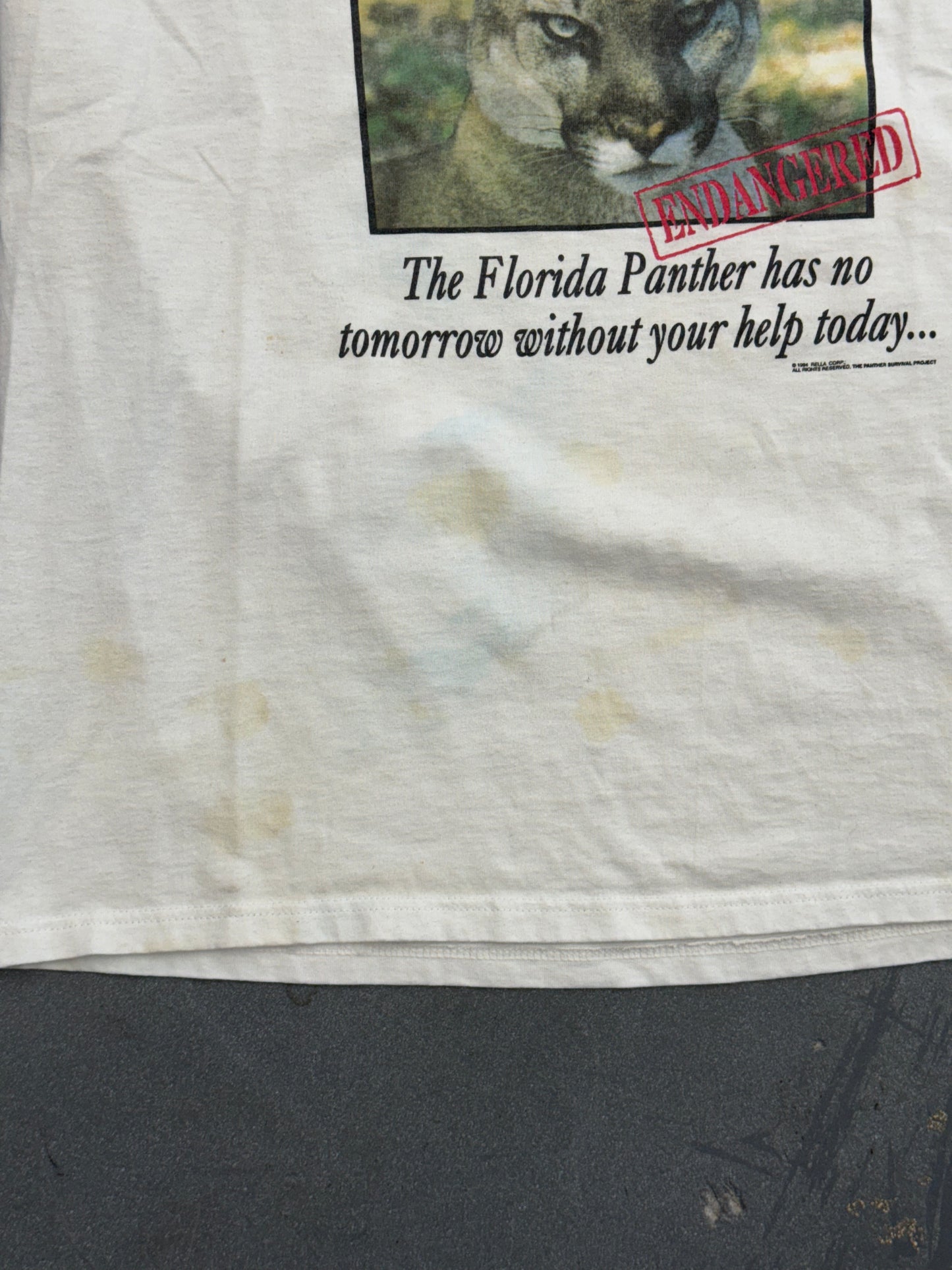 1994 THE FLORIDA PANTHER "ENDANGERED" TEE (JERZEES TAG)