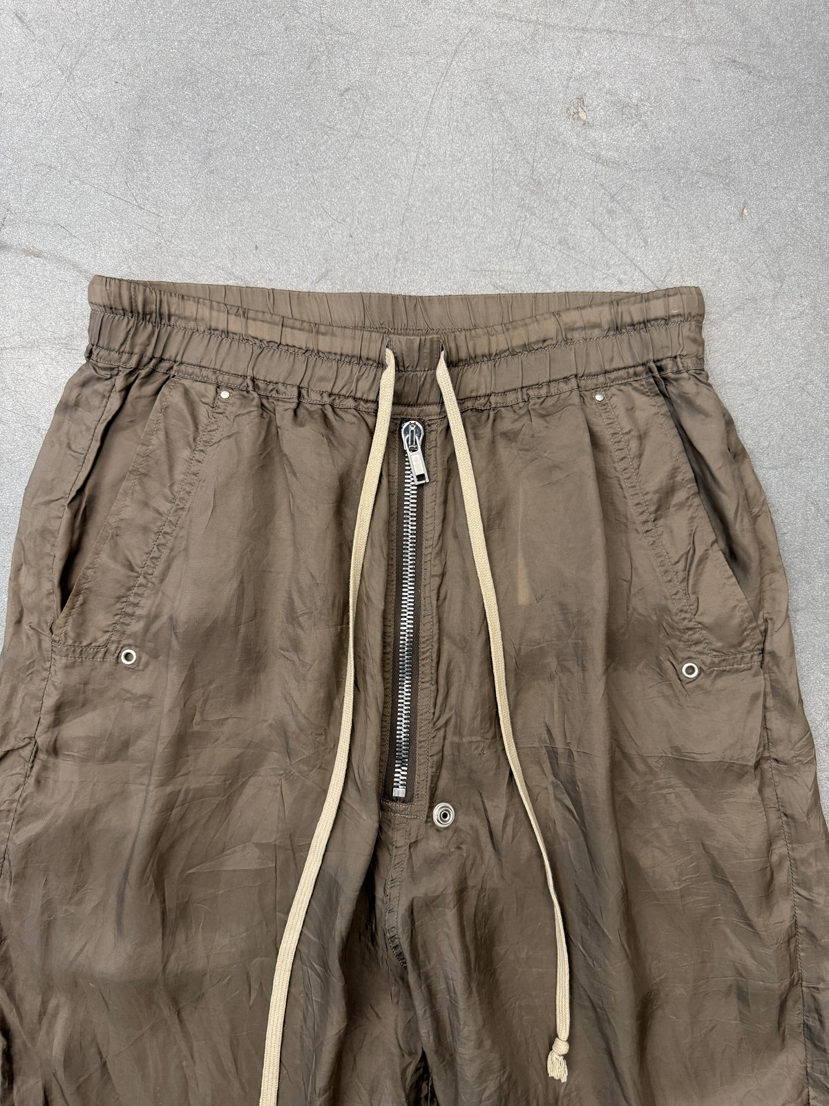 RICK OWENS MAINLINE DRAWSTRING ZIP-FLY DROP-CROTCH PANT