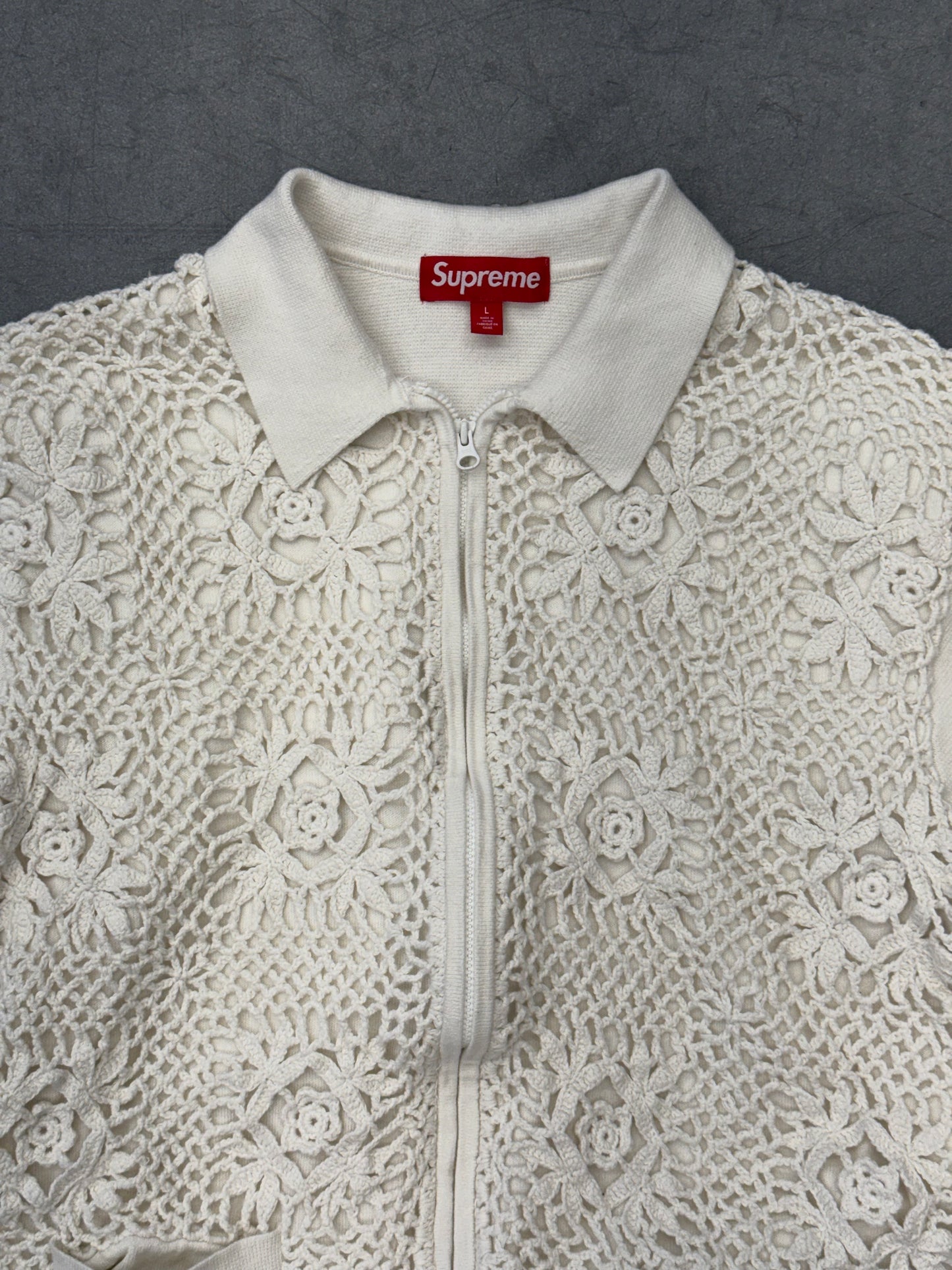 SS25 SUPREME CROCHET ZIP UP CARDIGAN