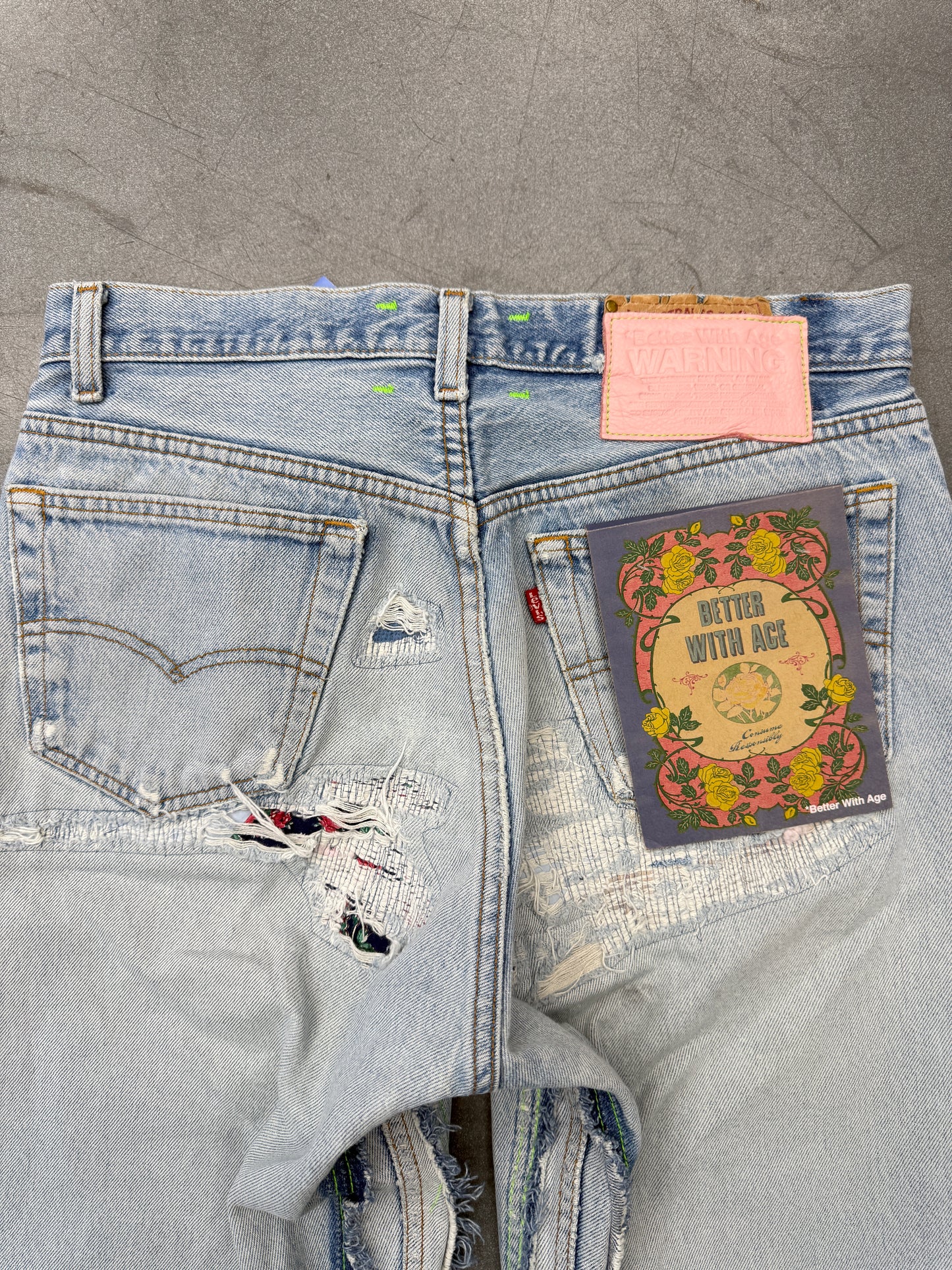 BETTER WITH AGE STERLING REPAIR DENIM TROUSER