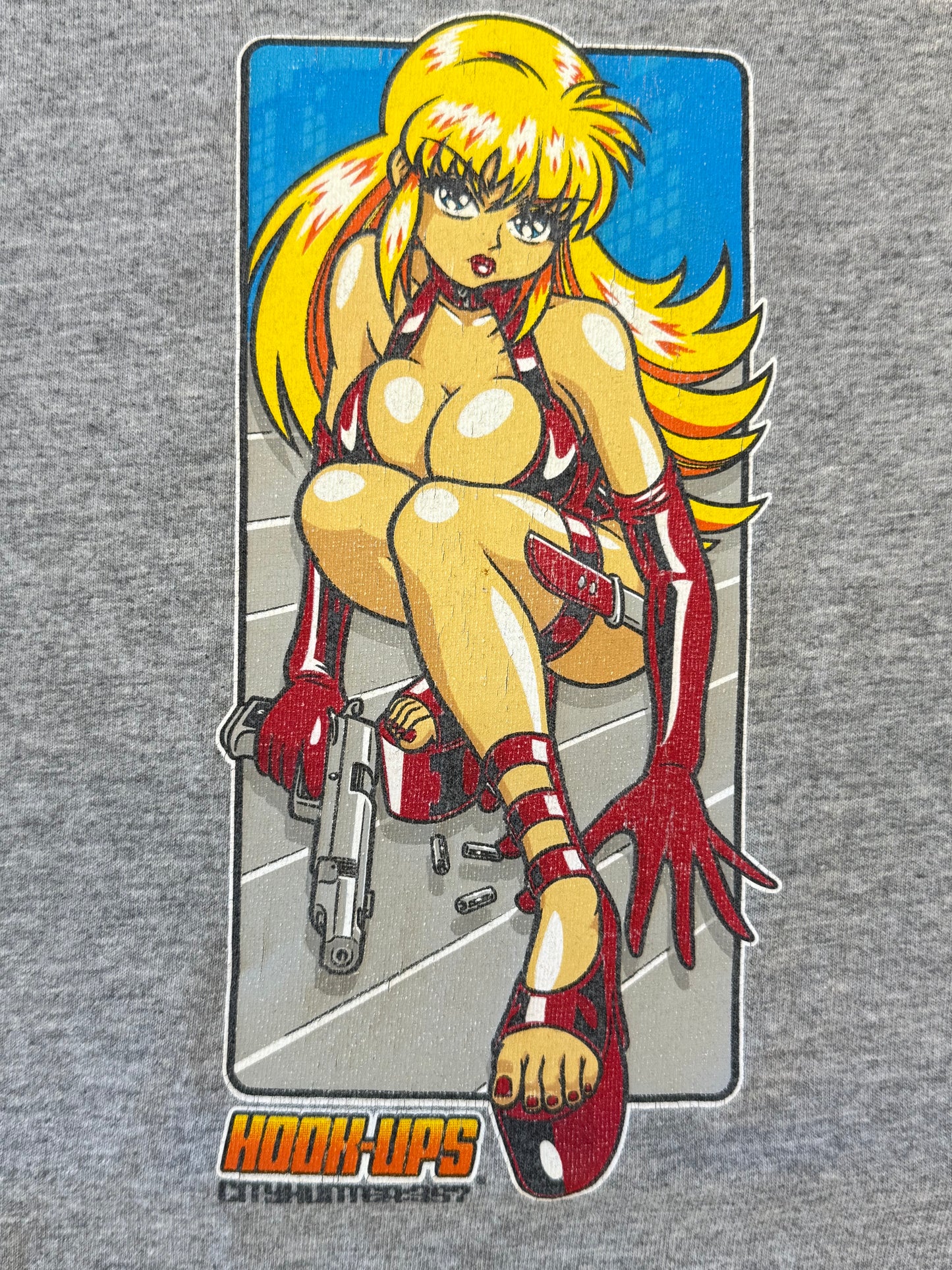 90'S ORIGINAL HOOK-UPS CITY HUNTER:357 ANIME TEE (HOOK-UPS TAG)