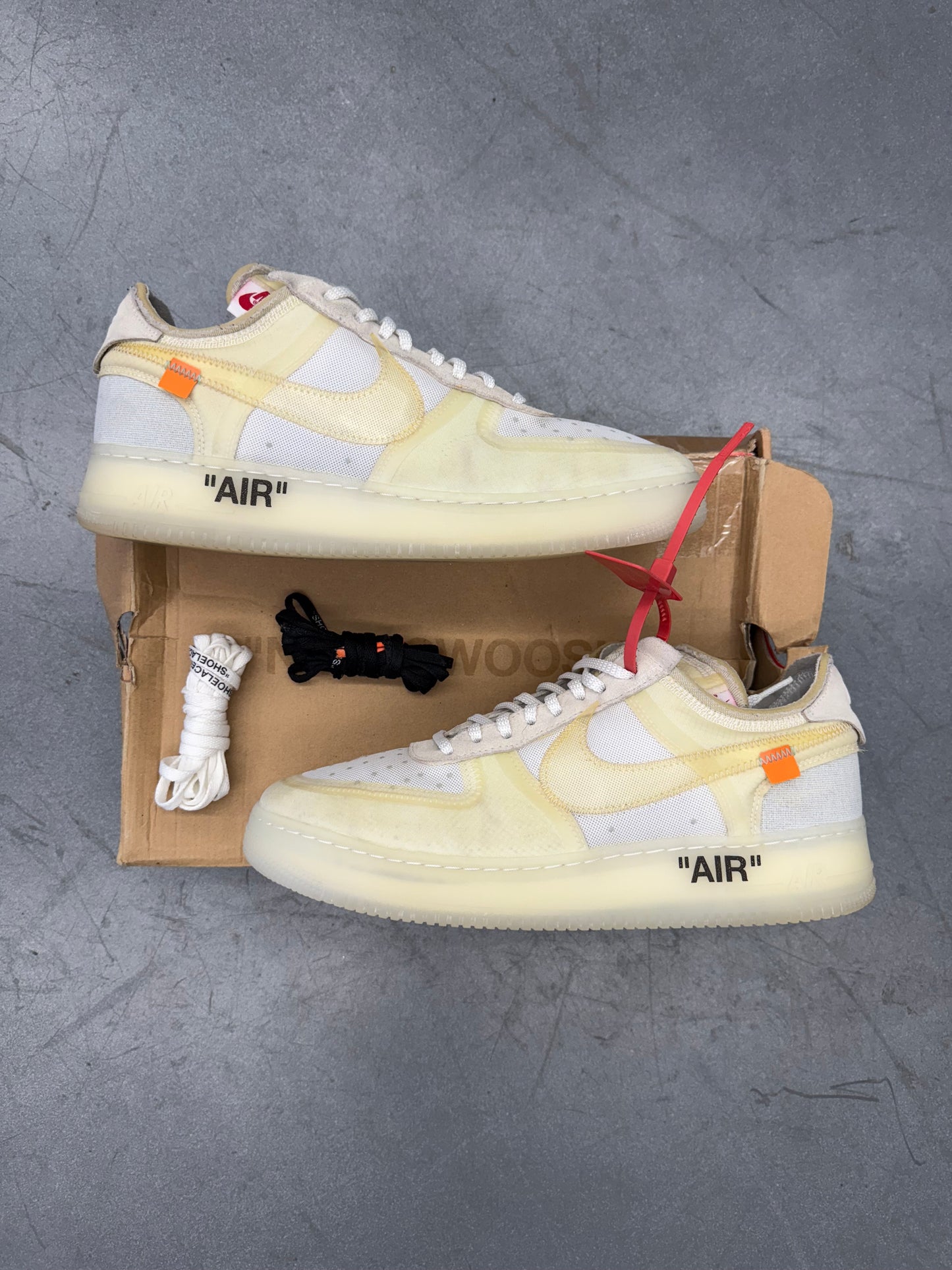 2017 SIZE 12 NIKE AIR FORCE 1 LOW - OFF-WHITE