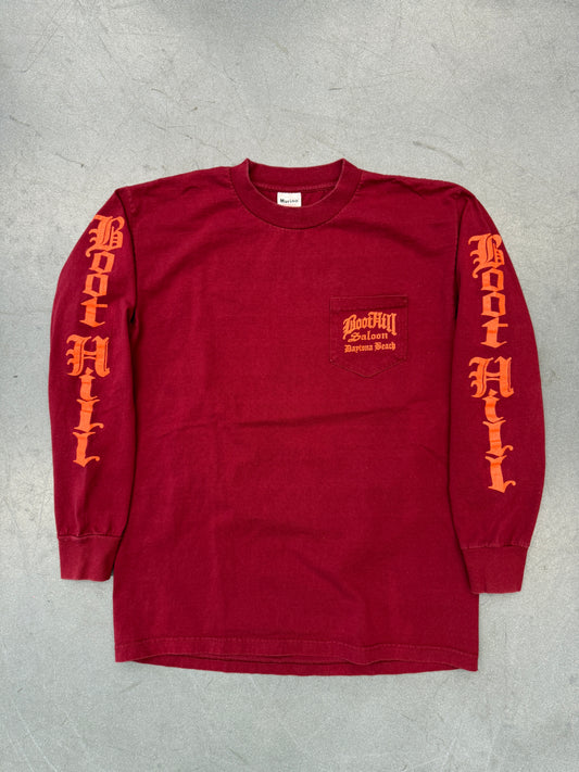 1998 BOOTHILL SALOON BIKETOBERFEST DAYTONA BEACH ALLIGATOR LS POCKET TEE (MURINA TAG)