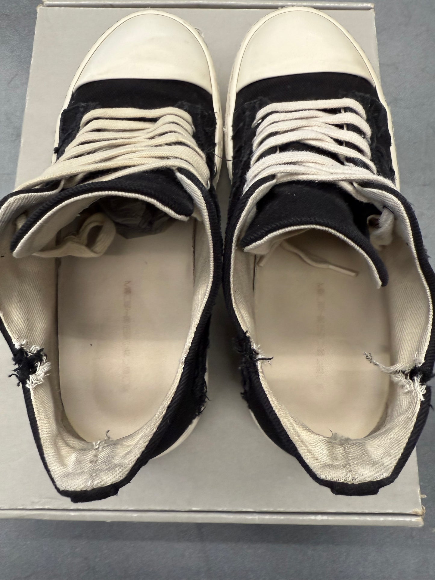 RICK OWENS DRKSHDW SLASHED LOW SNEAKS