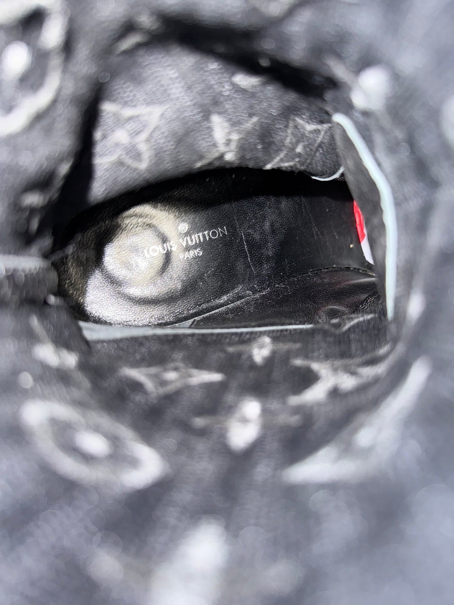 LV SIZE 36.5 (US 6.5) LOUIS VUITTON SILHOUETTE ANKLE BOOTS - BLACK (PRE-OWNED WITH BOX)