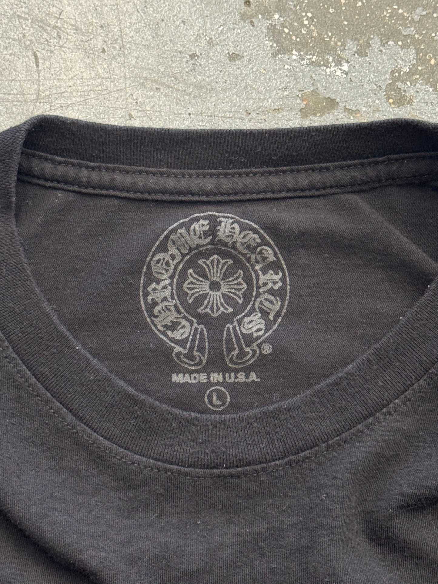 CHROME HEARTS MIAMI FLORAL LS TEE - BLACK/WHITE