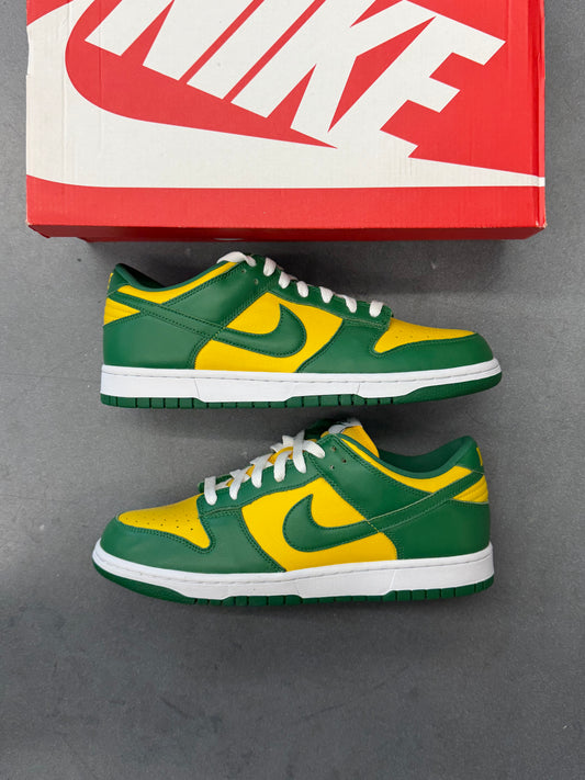 SIZE 10 2024 NIKE DUNK LOW BRAZIL (WORN ONCE WITH DAMAGED BOX) (CORY CONSIGNMENT)