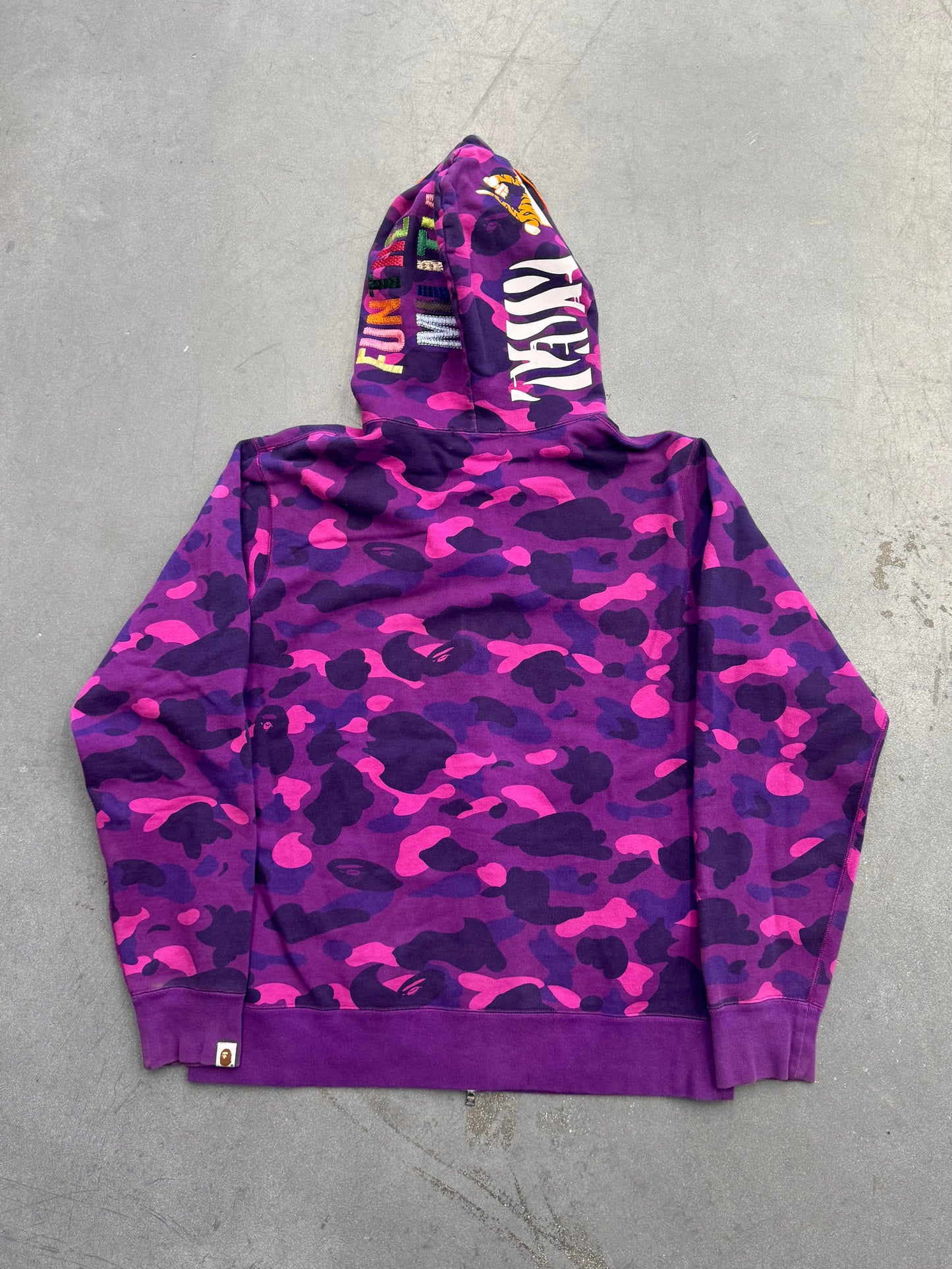 FW18 BAPE A BATHING APE COLOR CAMO TIGER FULL ZIP HOODIE - PURPLE