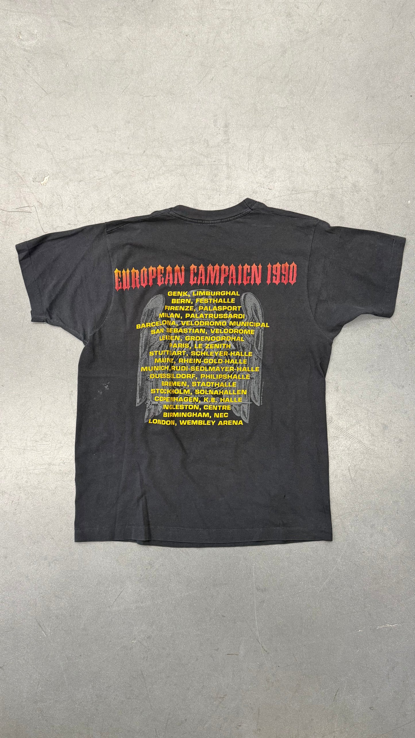 1990 SLAYER EAGLE ON SWORD EUROPEAN CAMPAIGN TEE