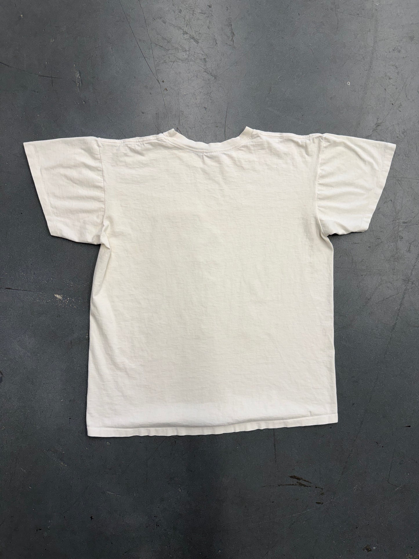 90S NIKE AIR LIGHT BLUE + GREEN MULTI LOGO TEE (GREY/RED/WHITE TAG)