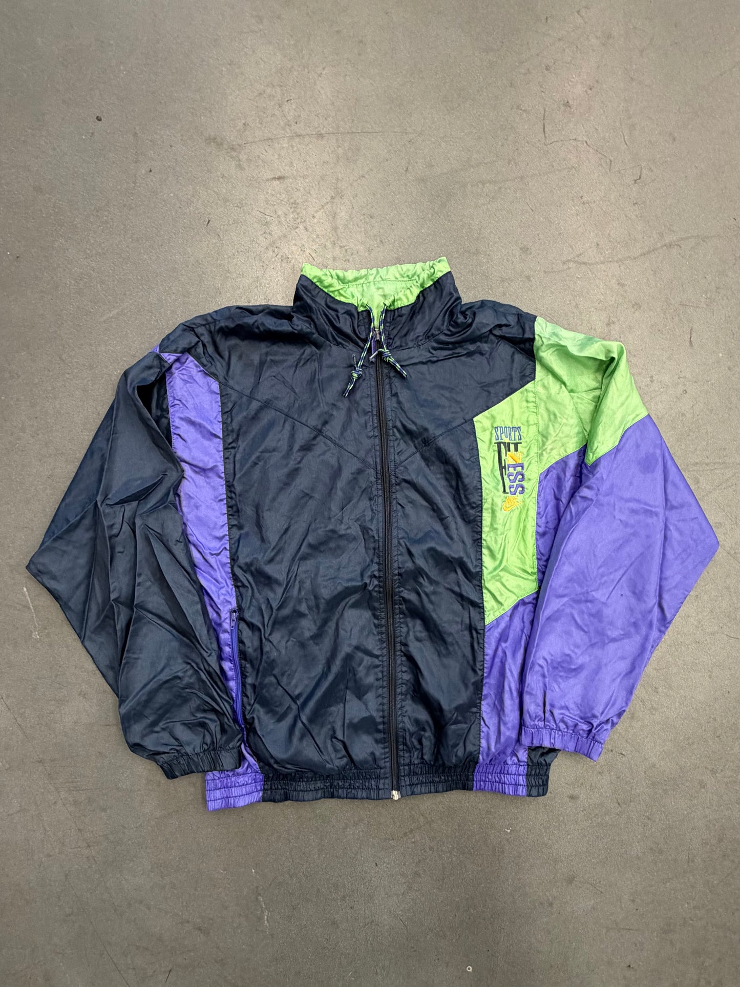 90S NIKE SPORTS FITNESS COLORBLOCK ZIP-UP WINDBREAKER